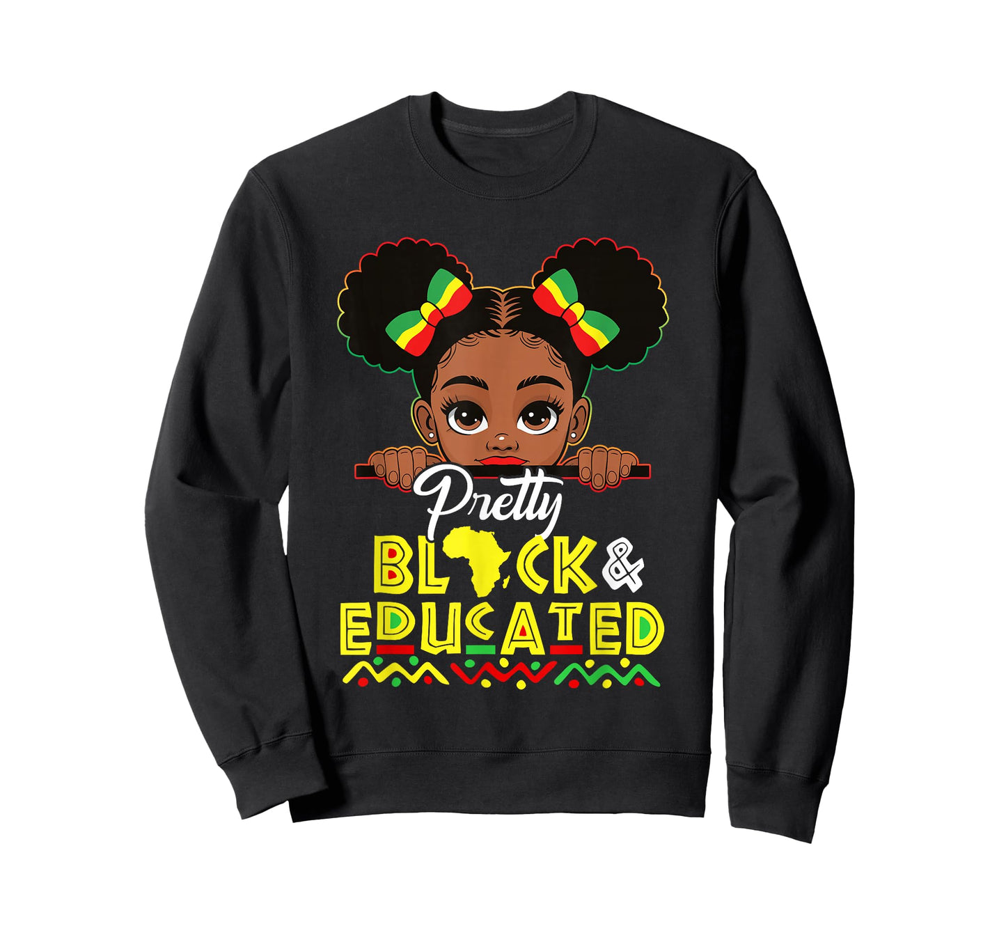 Black History Pretty Black Educated Afro Girl Kids Toddler T-Shirt