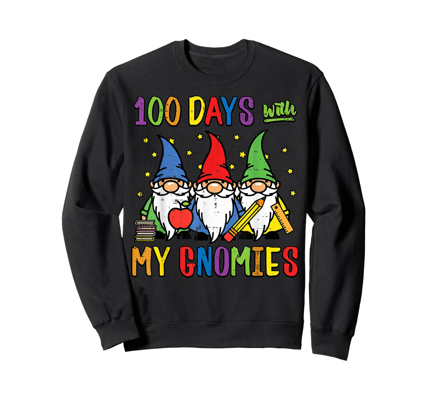 100 Days of School with Gnomies Funny 100th Day Women Kids T-Shirt