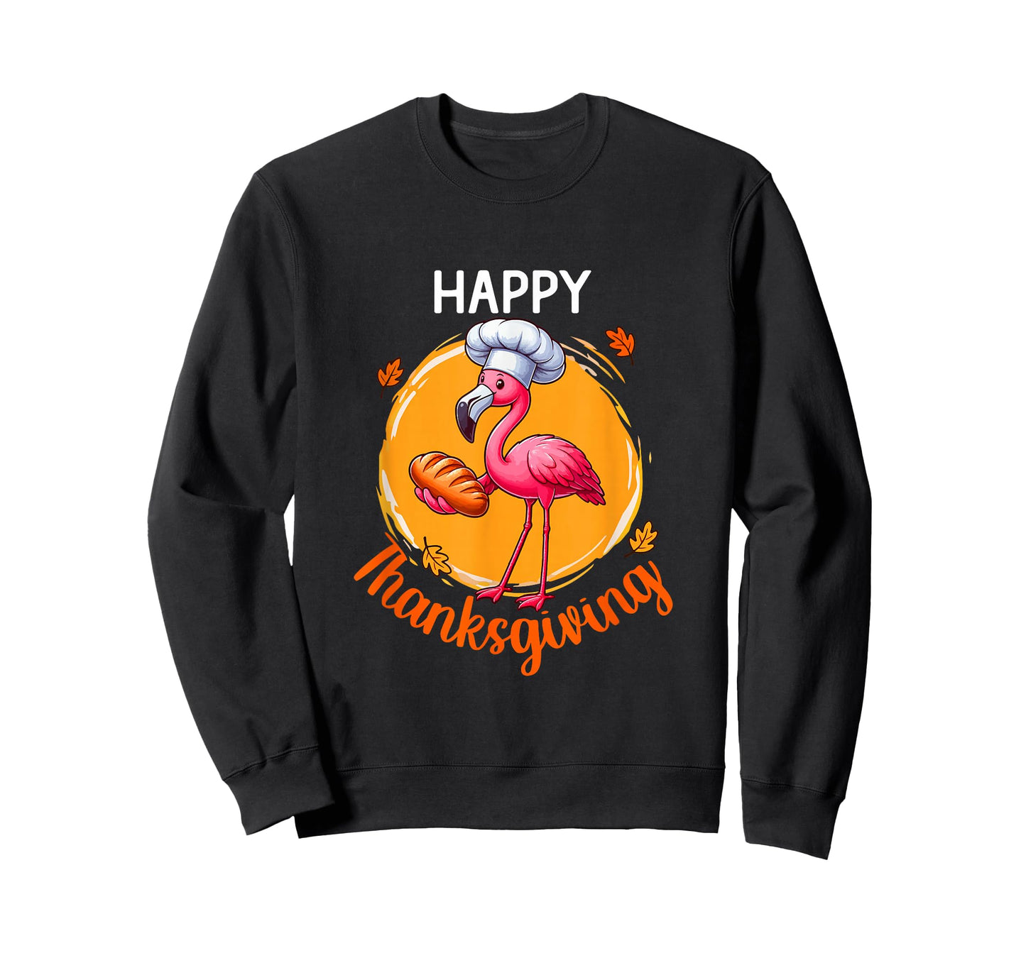 Happy Thanksgiving Flamingo Lunch Lady Chef Baking Cake Fall T-Shirt