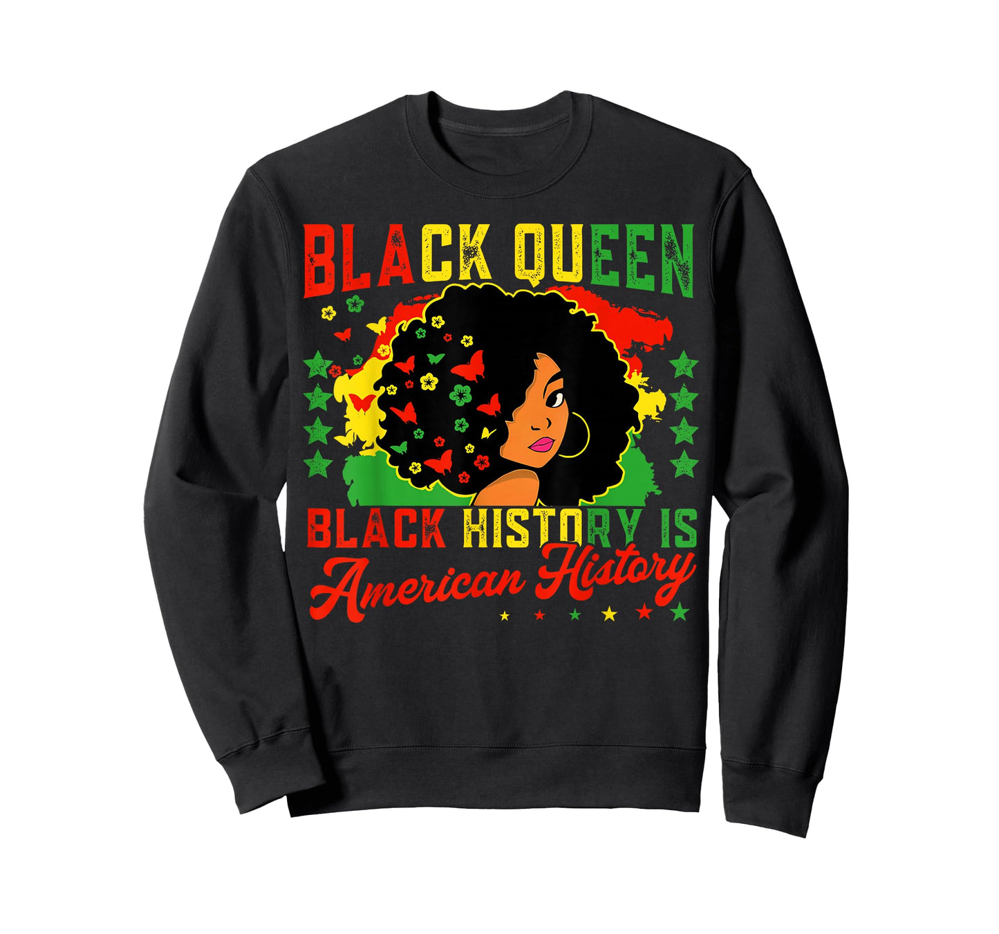 Black Queen Black History is American History Women Girls T-Shirt