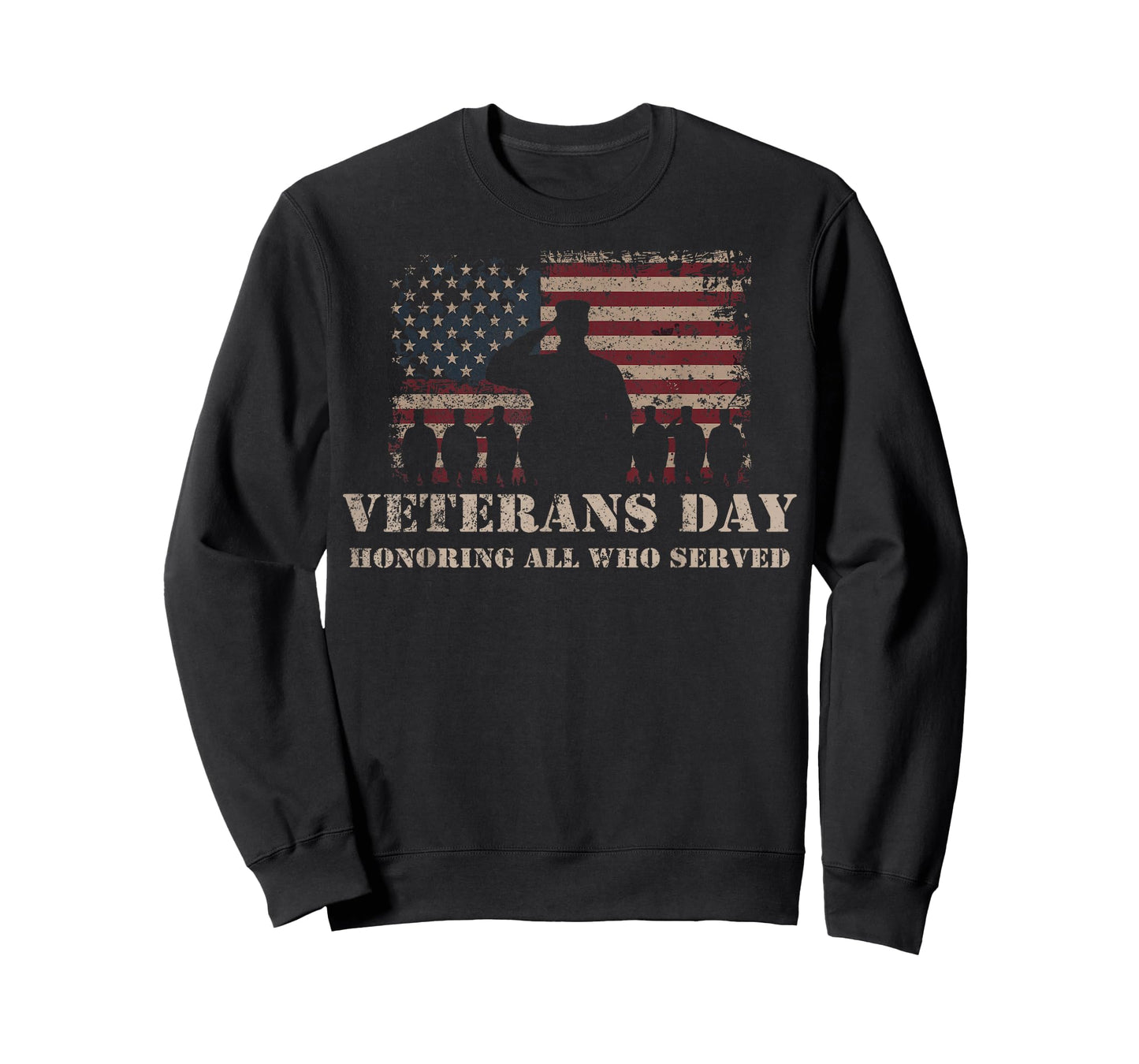 Veterans Day Honoring All Who Served Patriotic Flag Soldier T-Shirt