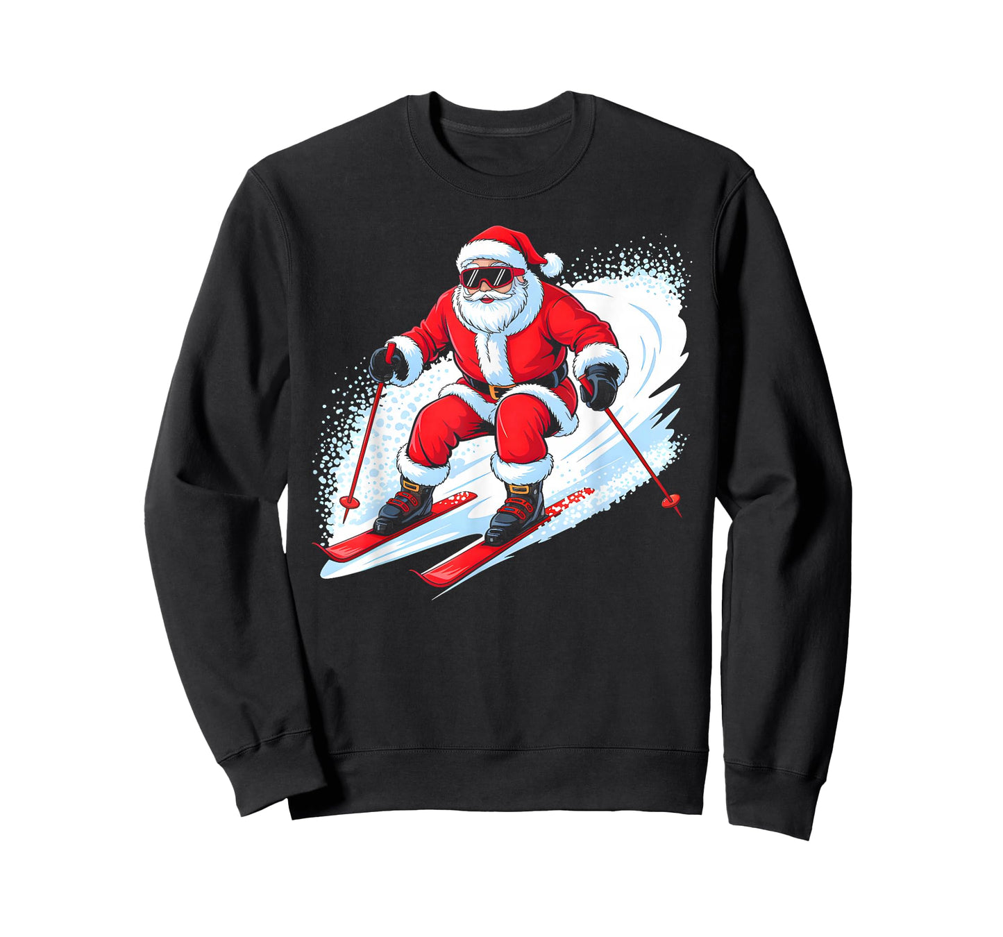 Santa Skiing Funny Christmas Skier Ski Racer Xmas Pajama T-Shirt