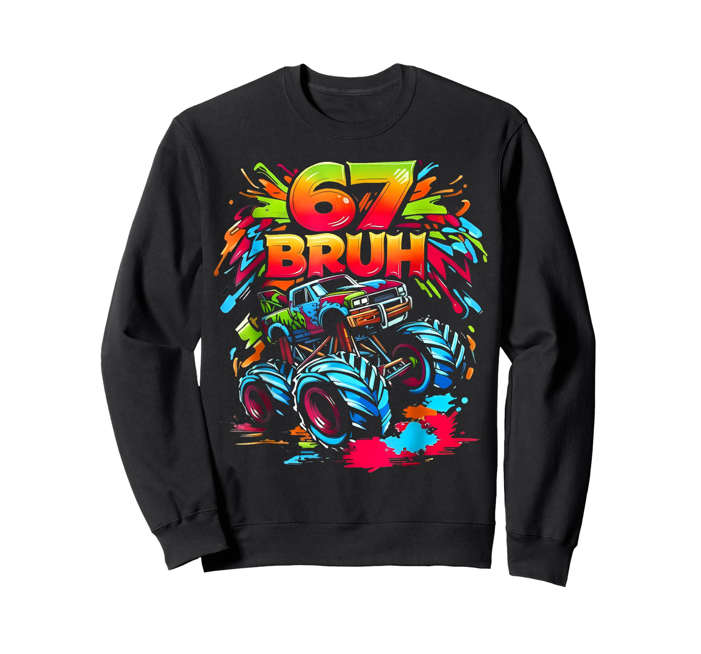Retro 67 Bruh Monster Truck Birthday Boy Gift for Boys Kids T-Shirt