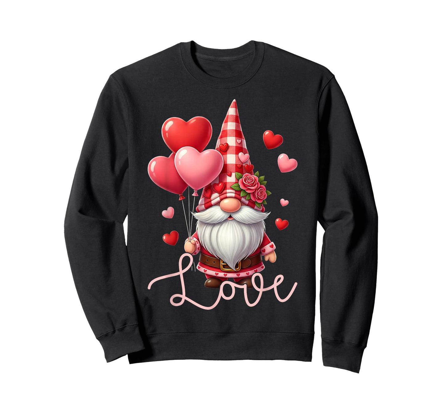 Love Valentines Gnomes Cute Red Hearts Gnome Women Girls T-Shirt
