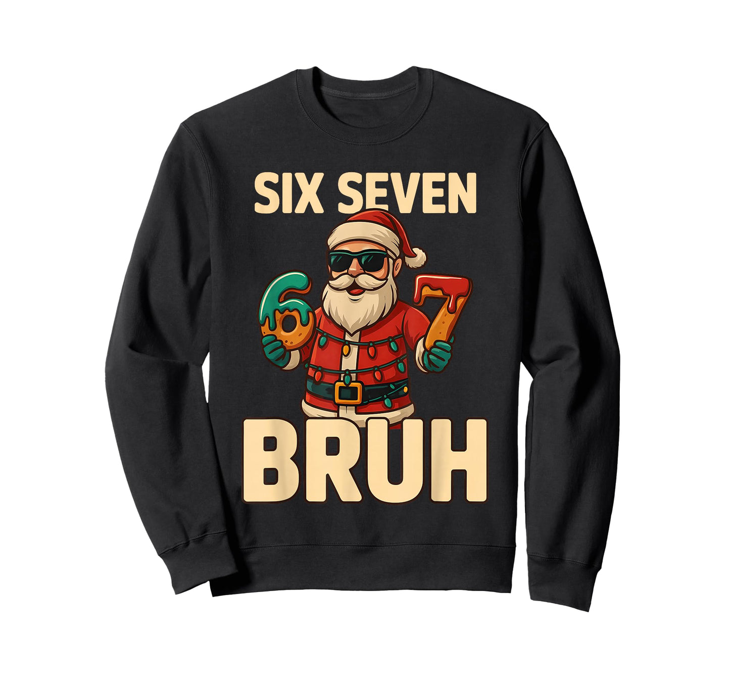 Bruh 67 Christmas Six Seven Meme Santa Boys 6 7 Christmas T-Shirt