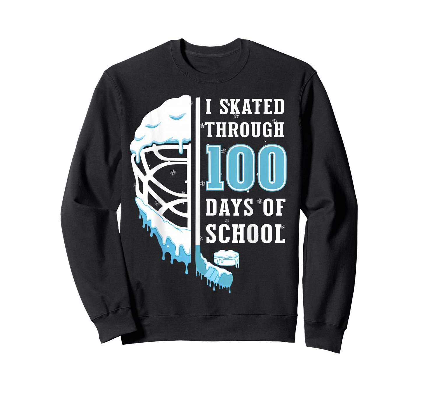 I Skated Through 100 Days of School Ice Hockey Boy 100th Day T-Shirt