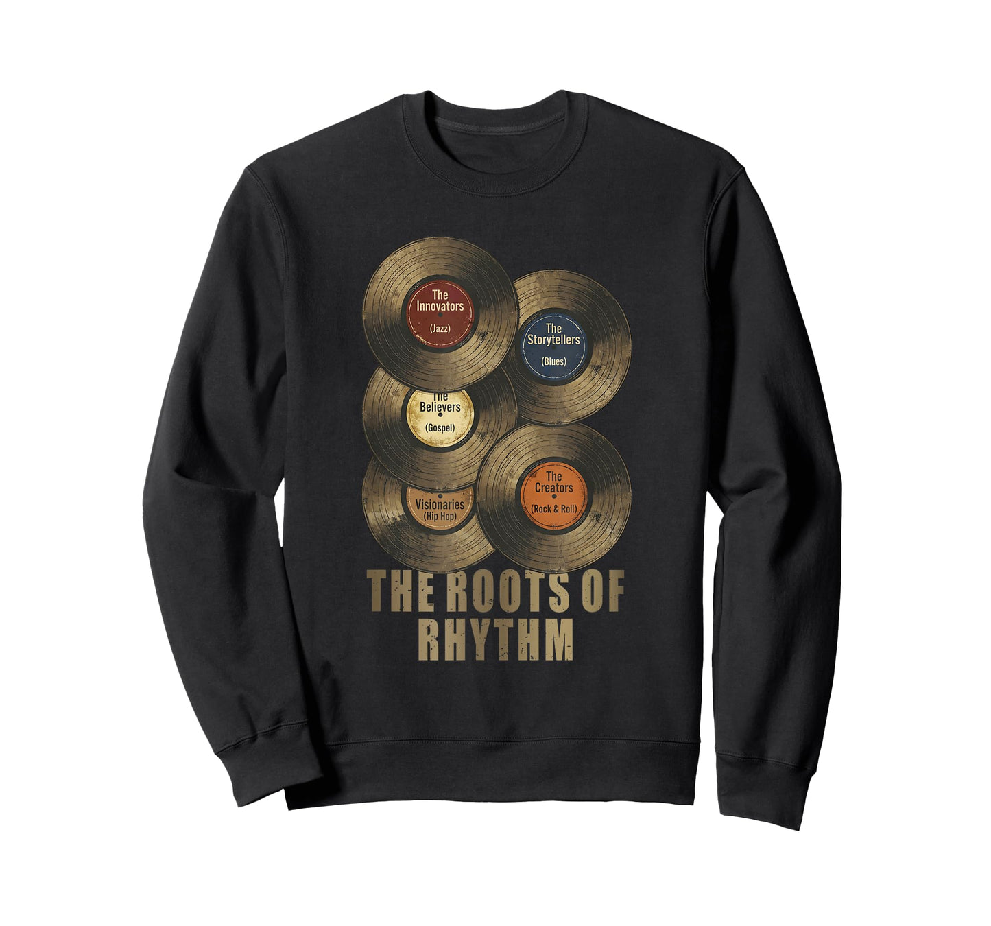Black History Month Roots of Rhythm Vinyl Record Music T-Shirt