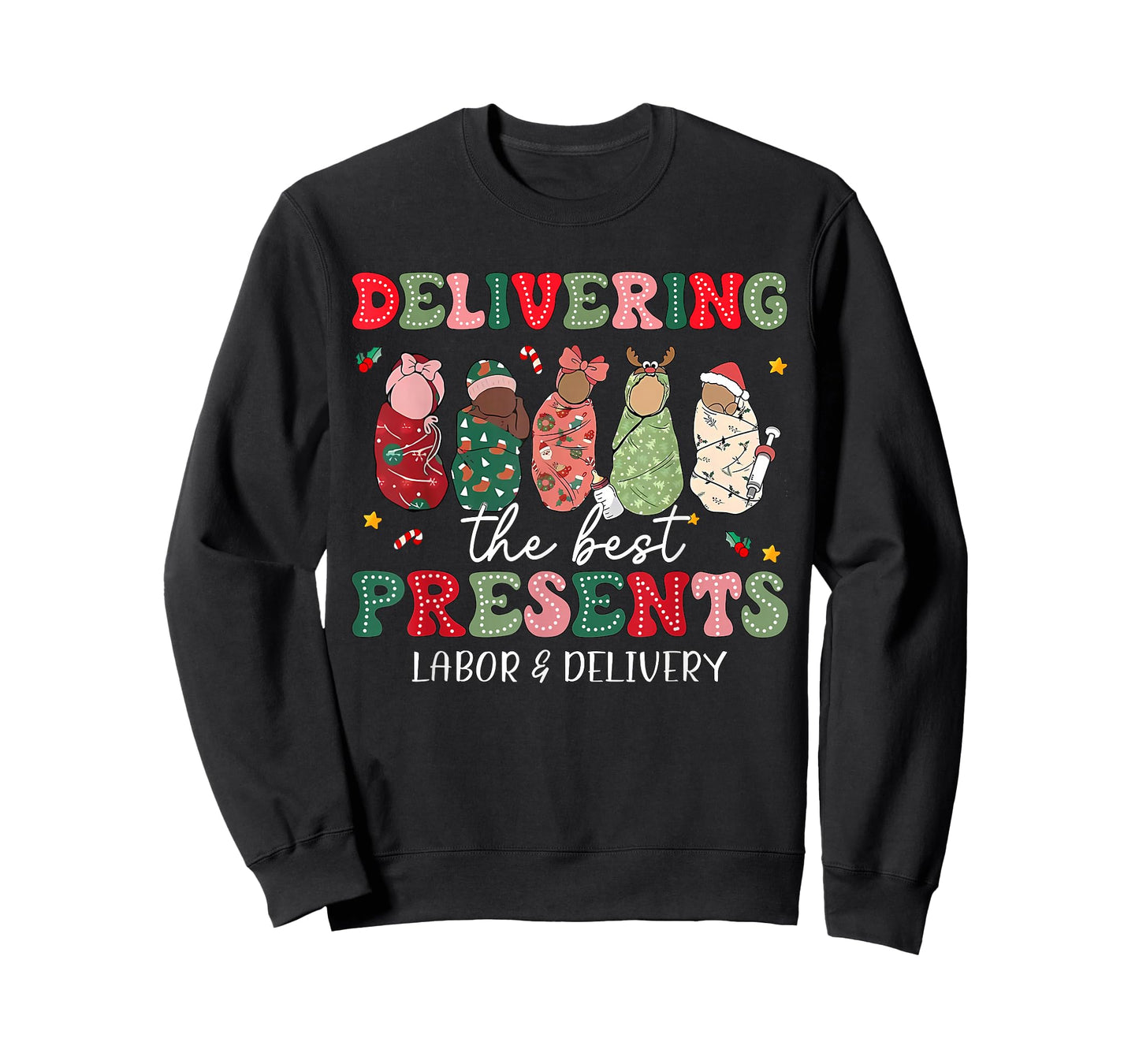 Delivering The Best Presents Labor Delivery Nurse Christmas T-Shirt