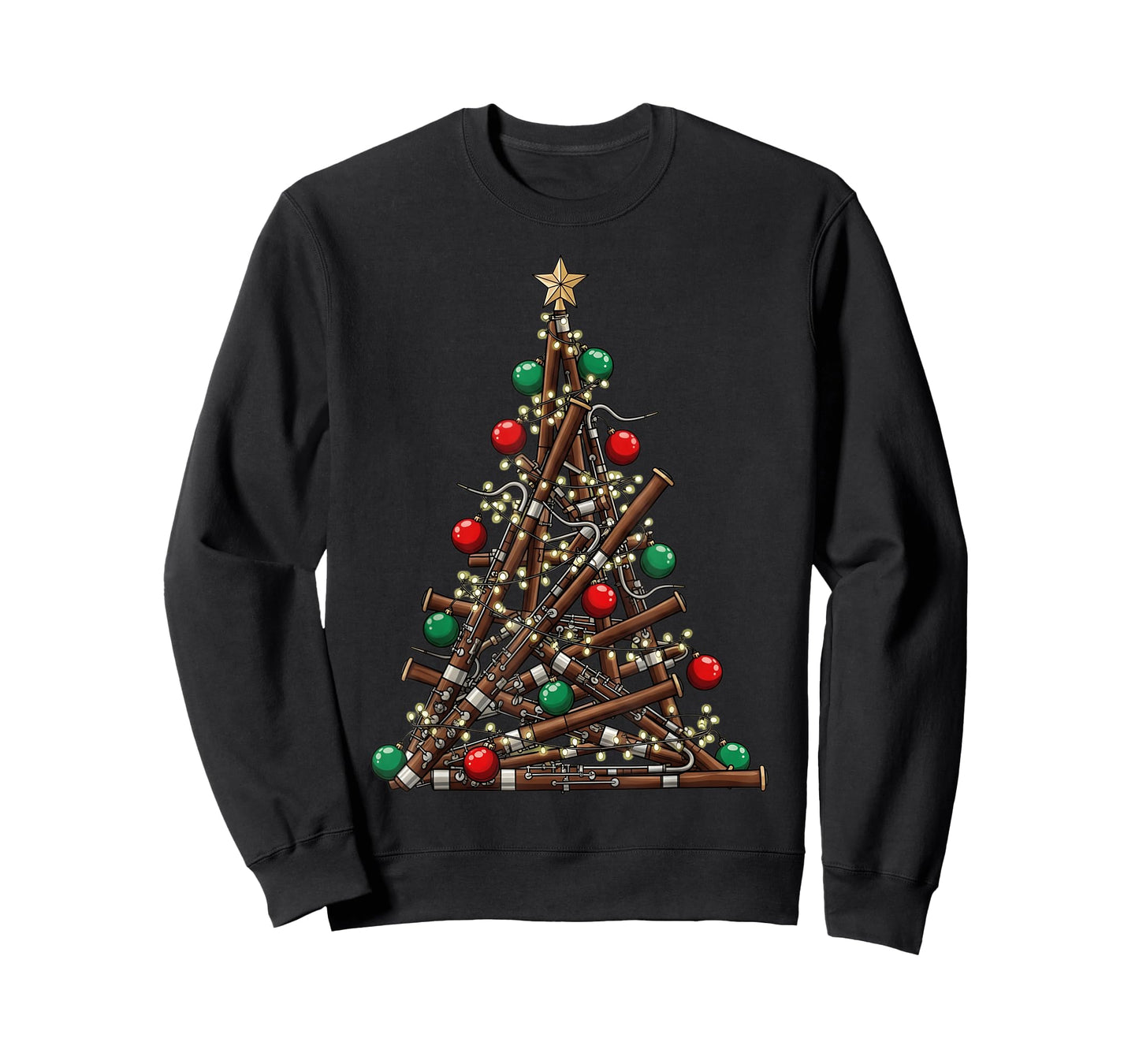 Bassoon Christmas Tree Lights Xmas Boys Men Funny Player T-Shirt