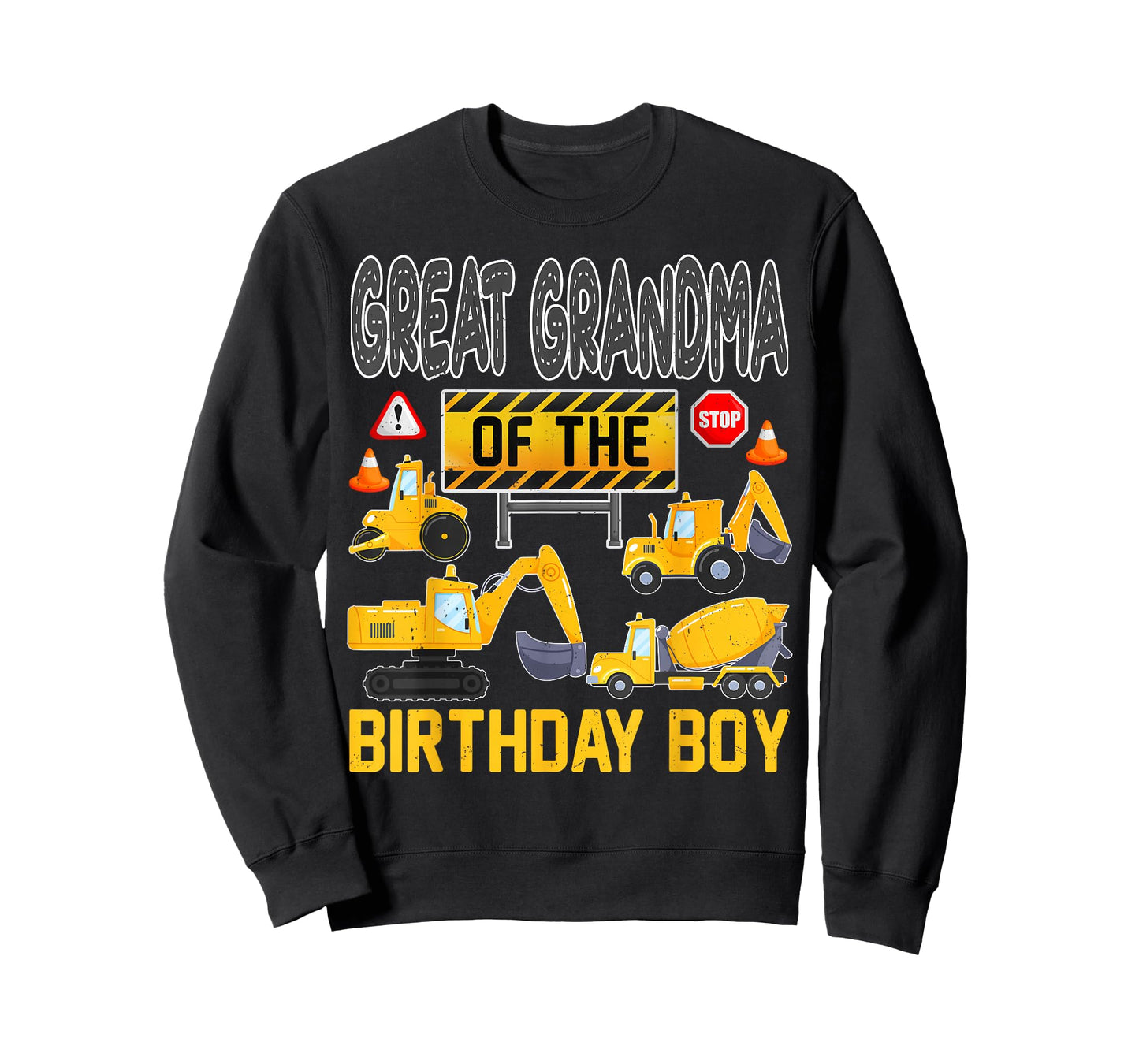 Great Grandma of The Birthday Boy Construction Worker Bday T-Shirt