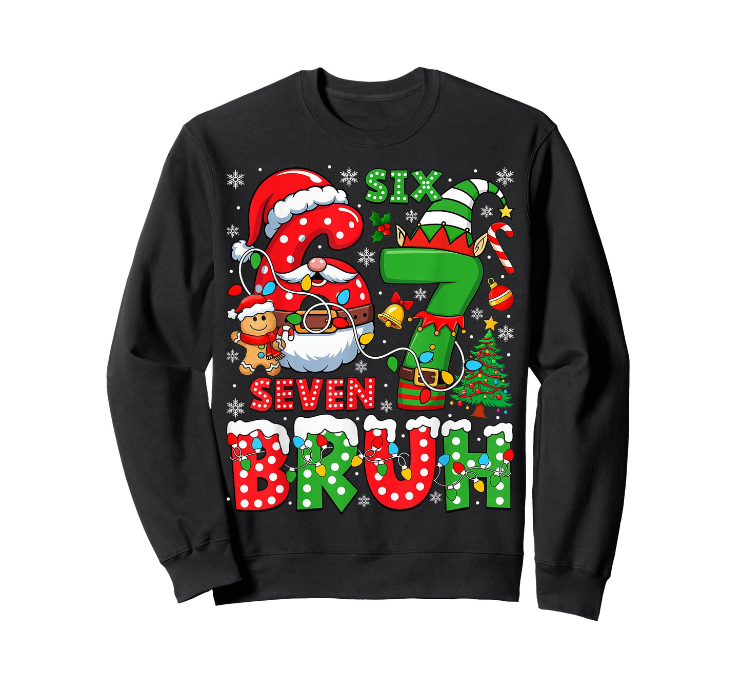 Funny Bruh Six Seven 6 7 Meme Christmas 67 Boy Girl Kids T-Shirt