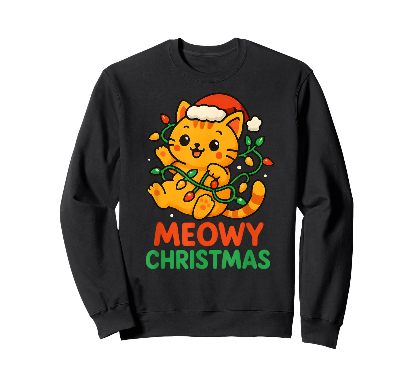 Meowy Christmas Cute Orange Tabby Cat T-Shirt