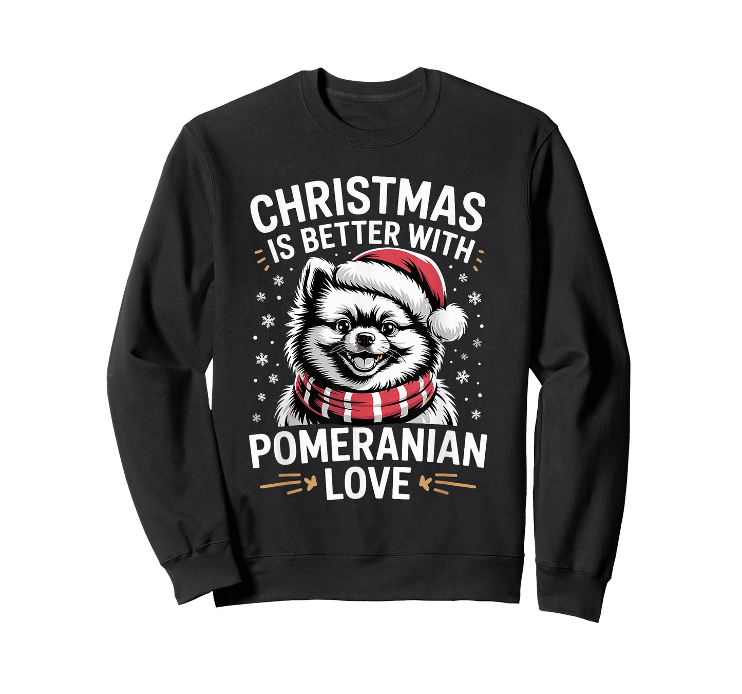 Cute Xmas Puppy Dog Christmas is Better with Pomeranian Love T-Shirt