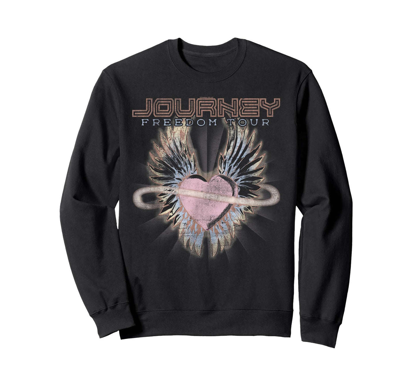 Journey Freedom Tour Pastel Heart and Logo Vintage Band T-Shirt
