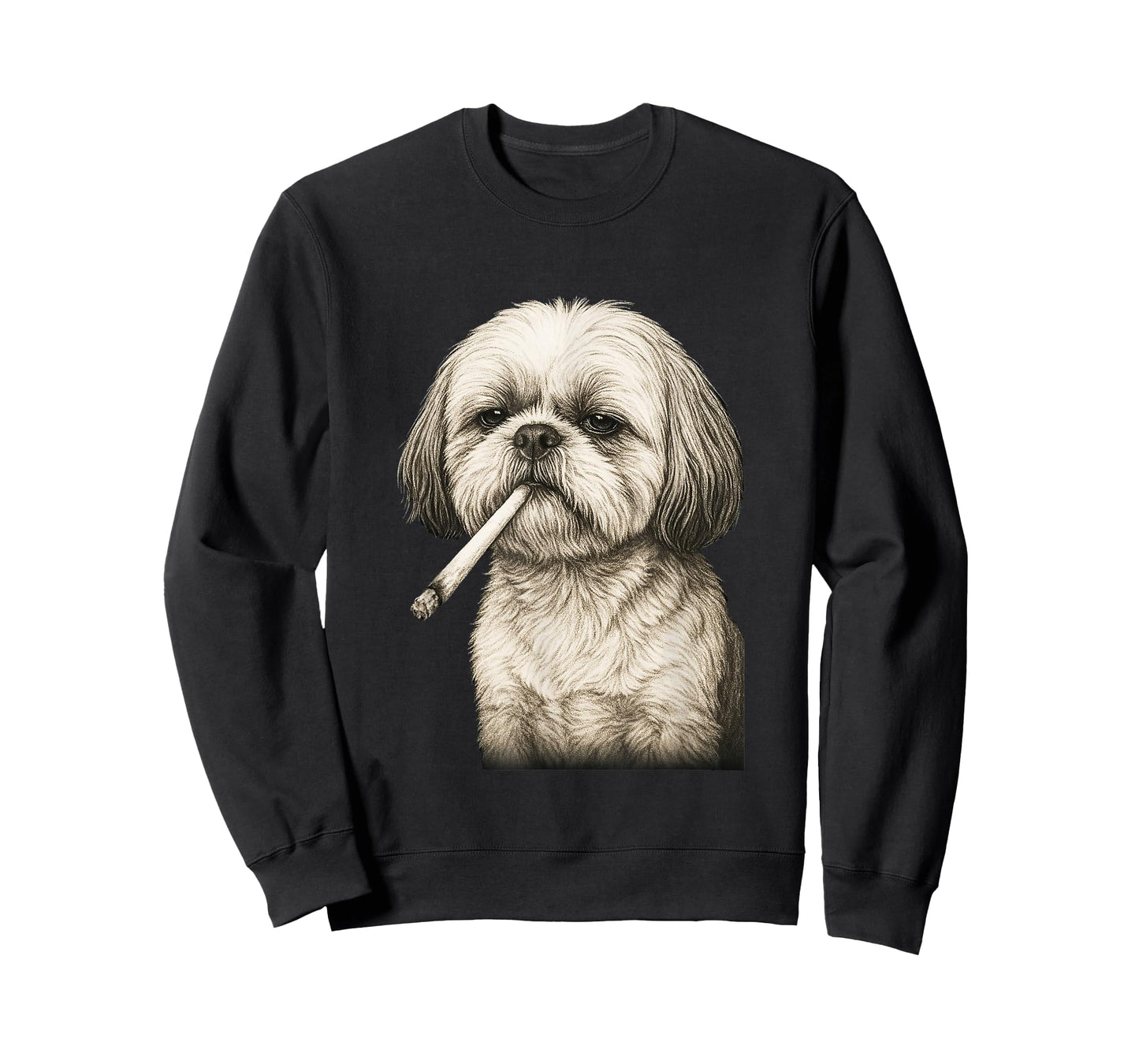 Funny Smoking Shih Tzu Cigarette Gen Z Dog Meme Graphic T-Shirt