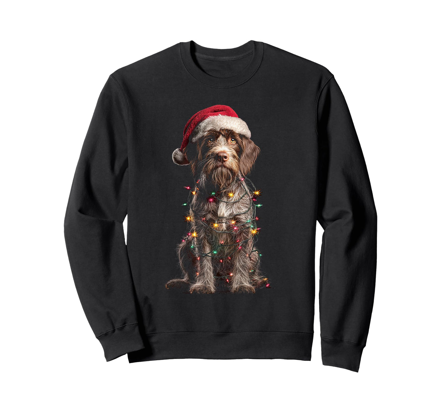 Wirehaired Pointing Griffon Christmas Graphics Dog Lights T-Shirt
