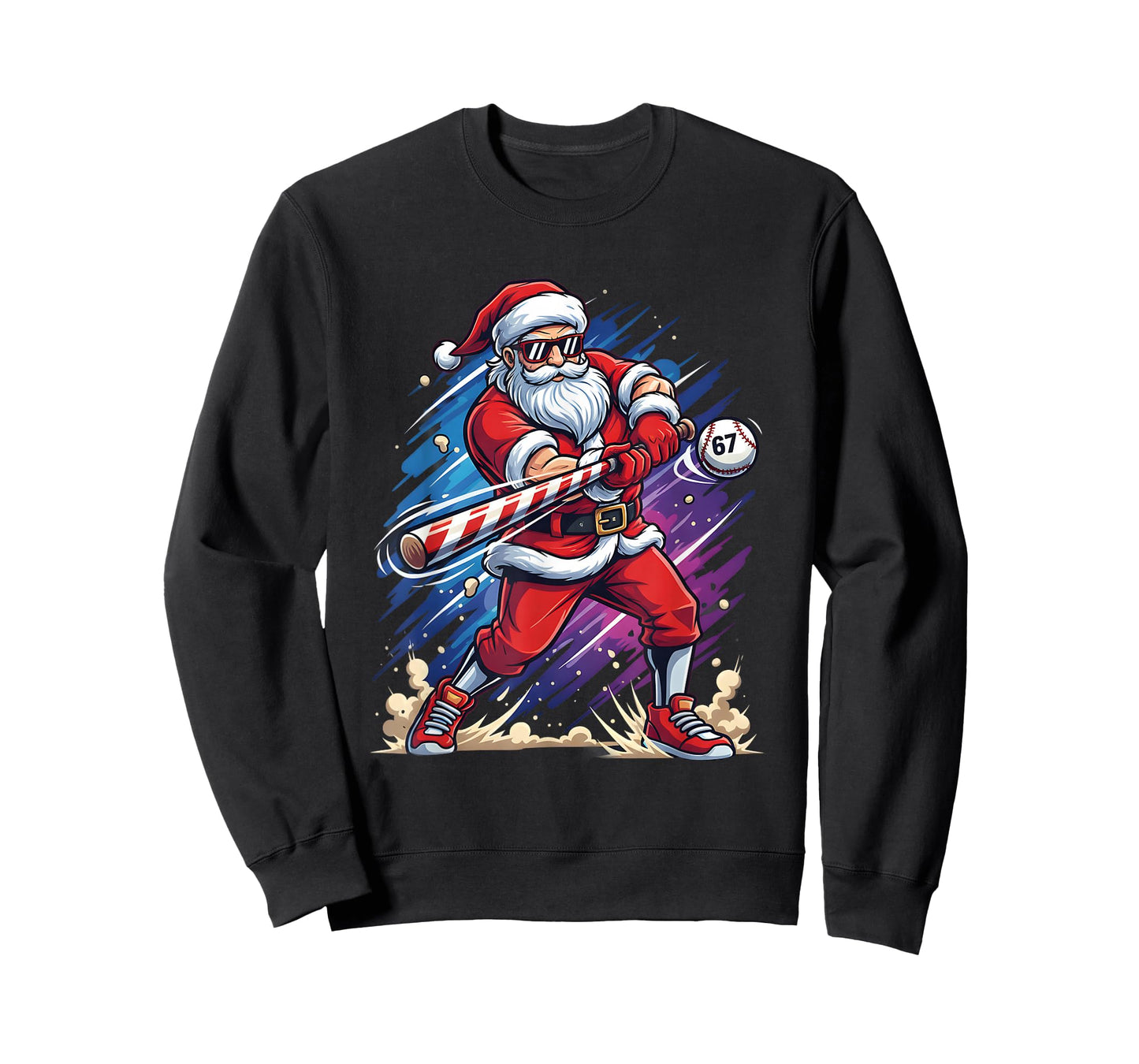 Christmas Baseball Funny Santa Game Day Xmas Boys Baseball T-Shirt