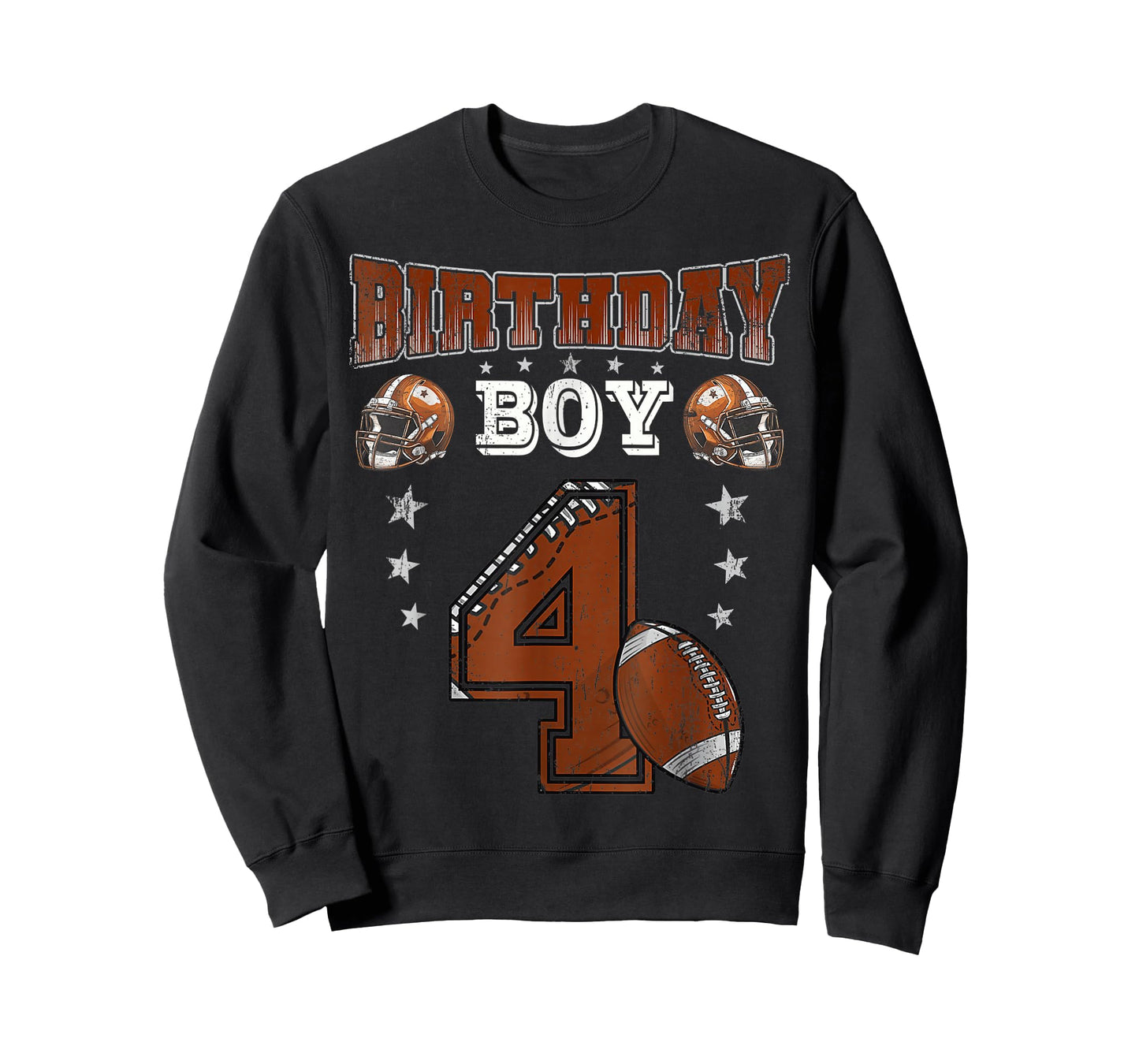 4th Birthday Boy Football Lover Theme 4 Years Old T-Shirt