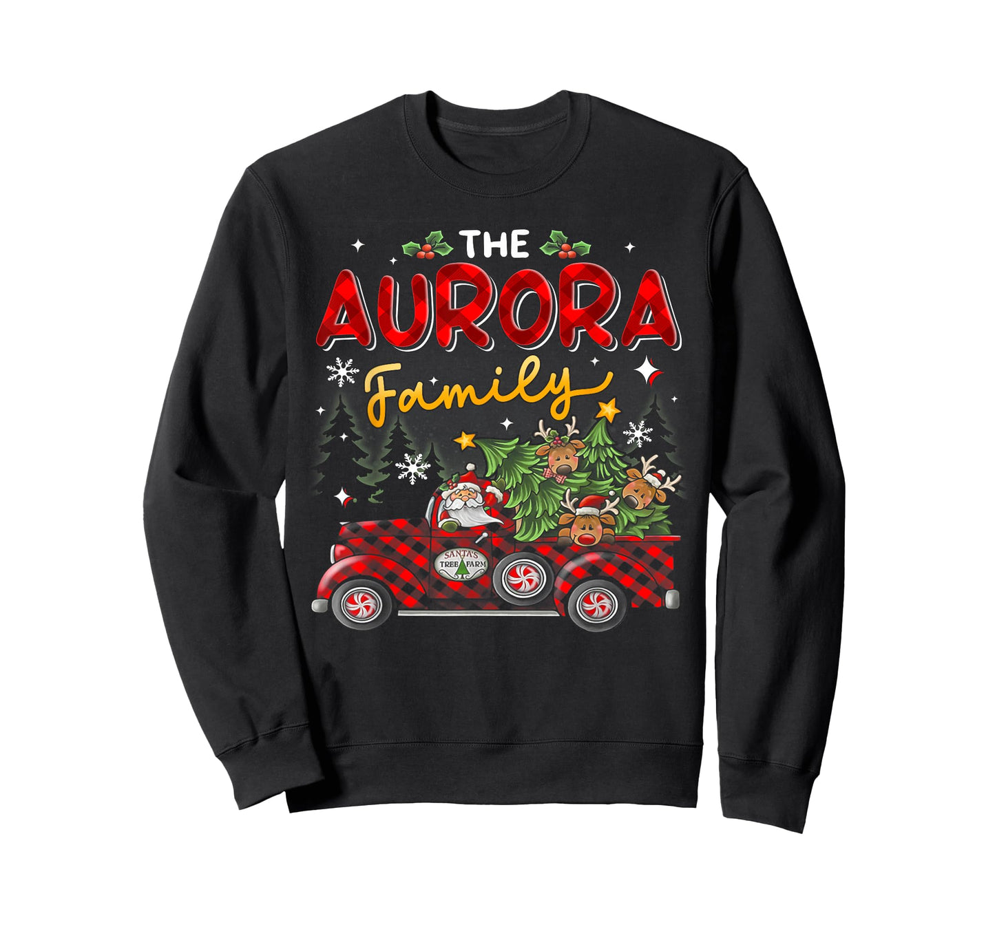 The Aurora Family Christmas Matching Pajamas Group Gift T-Shirt