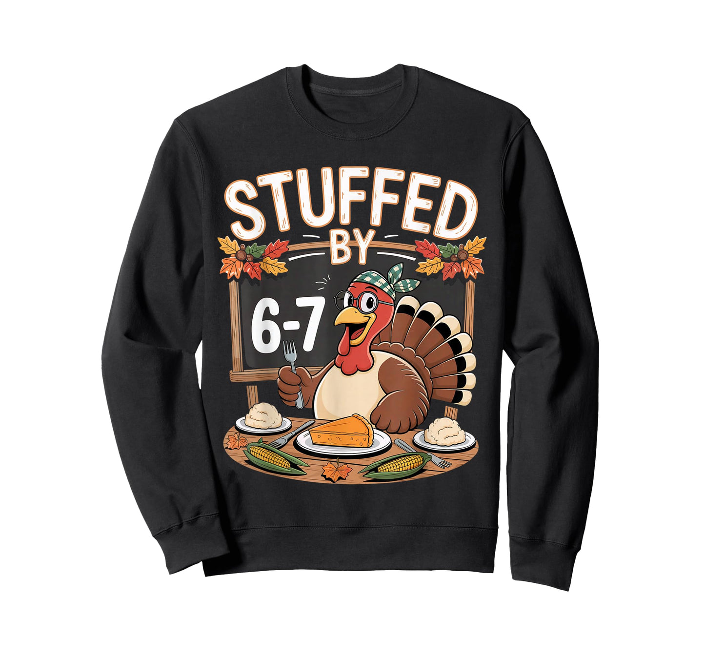 Stuffed by 67 Funny Teacher 67 Thanksgiving Turkey Six Seven T-Shirt