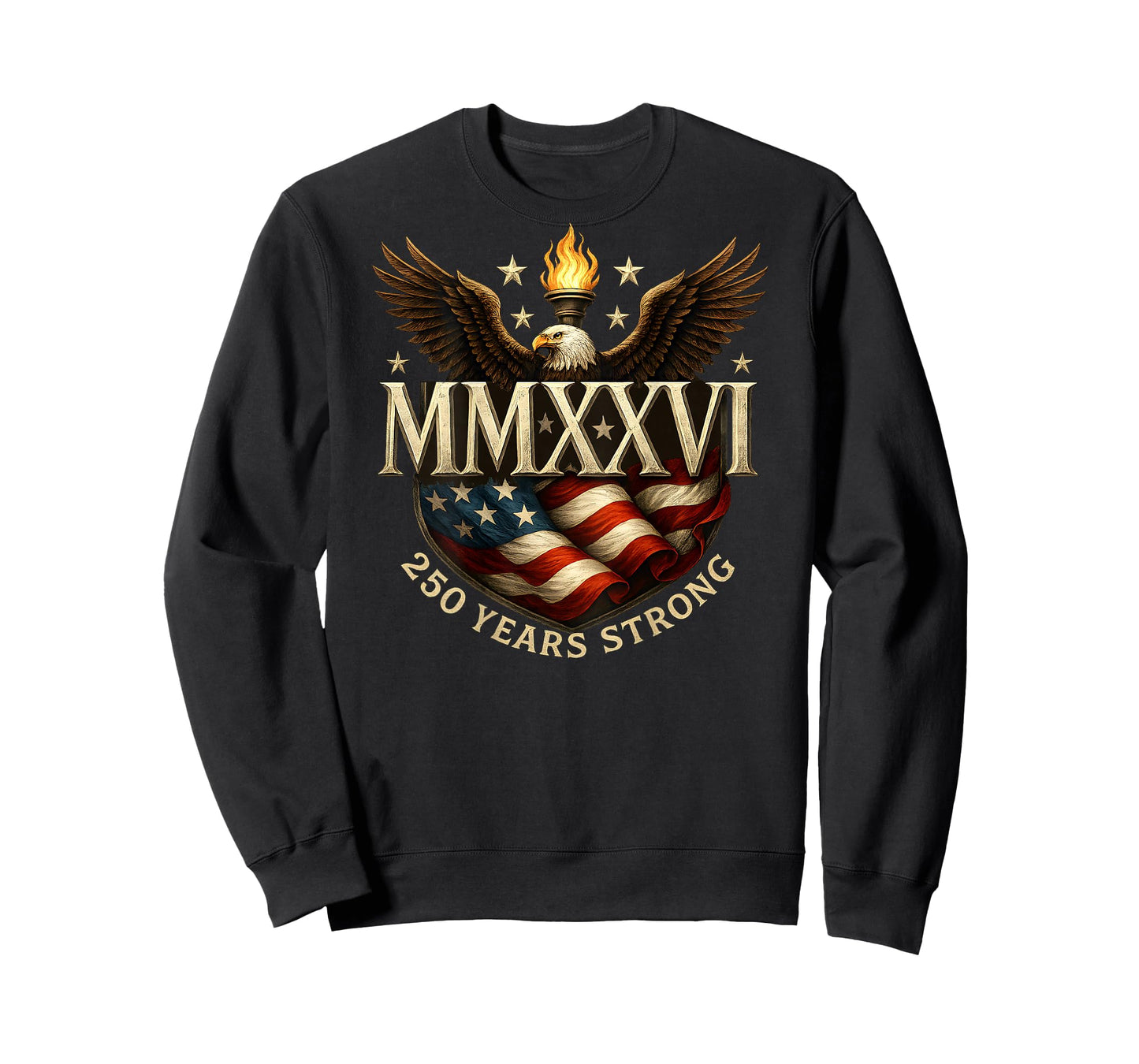 On Back 250 Years Strong 1776 MMXXVI 250th Birthday T-Shirt