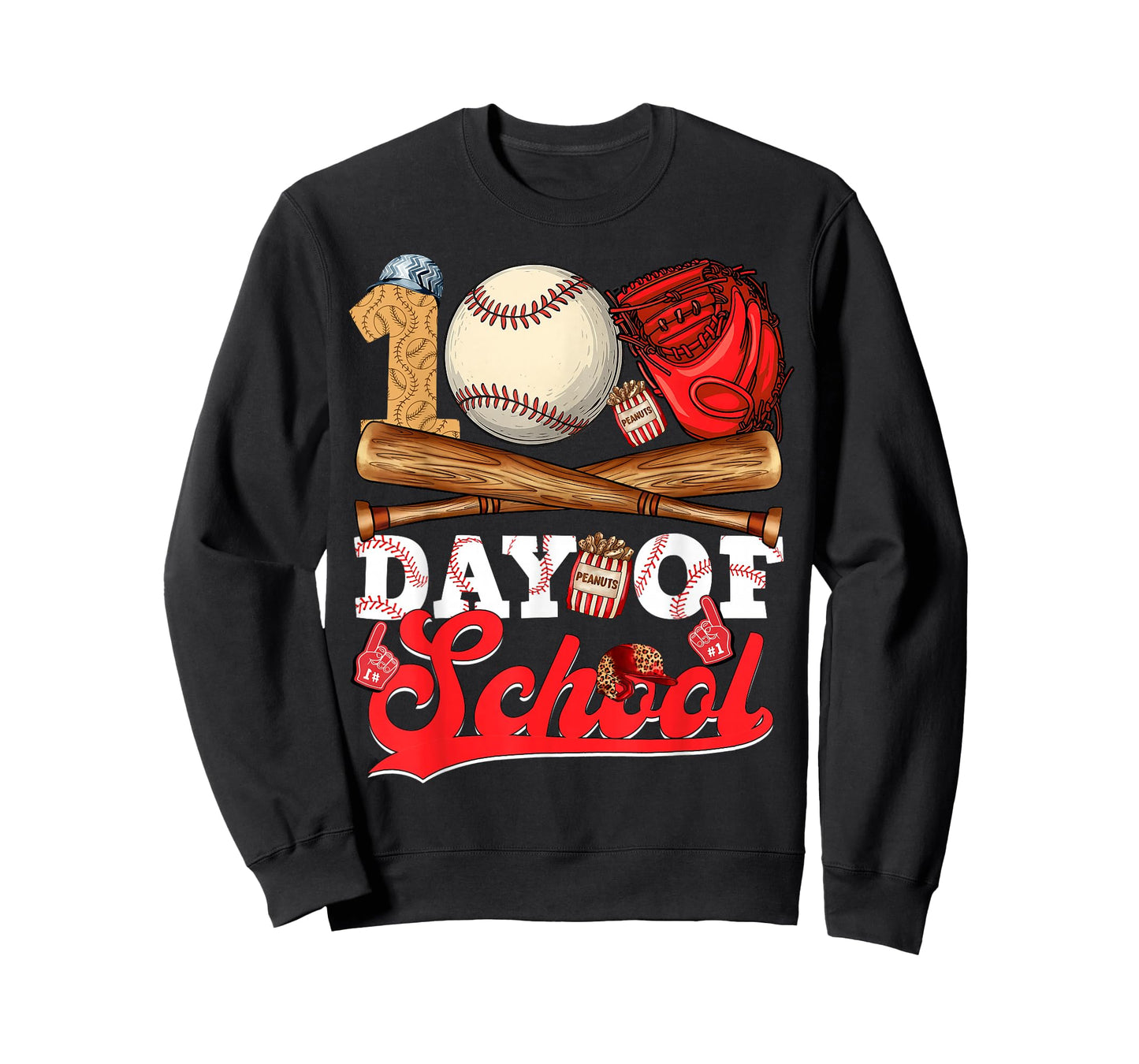 100 Days of School Baseball Player Sports Game Teacher Kid T-Shirt