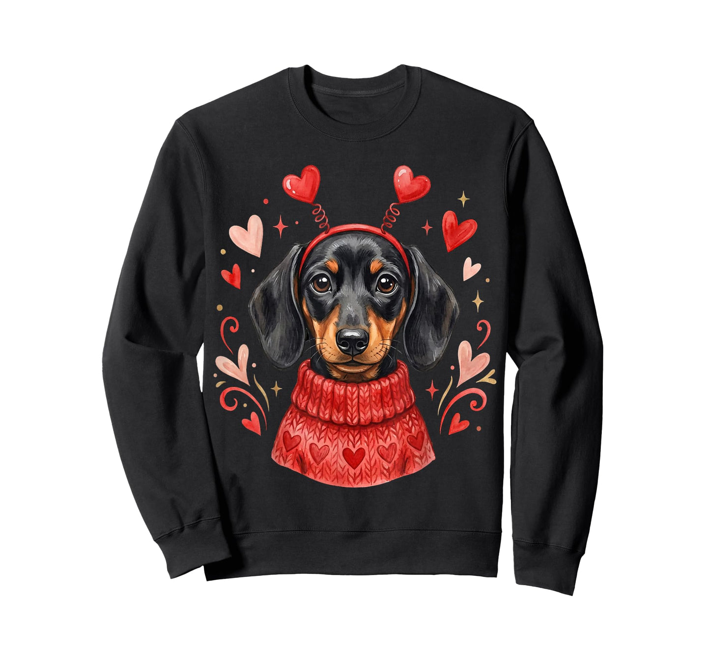 Cute Dachshund Valentines Dogs with Hearts Dog Valentine T-Shirt