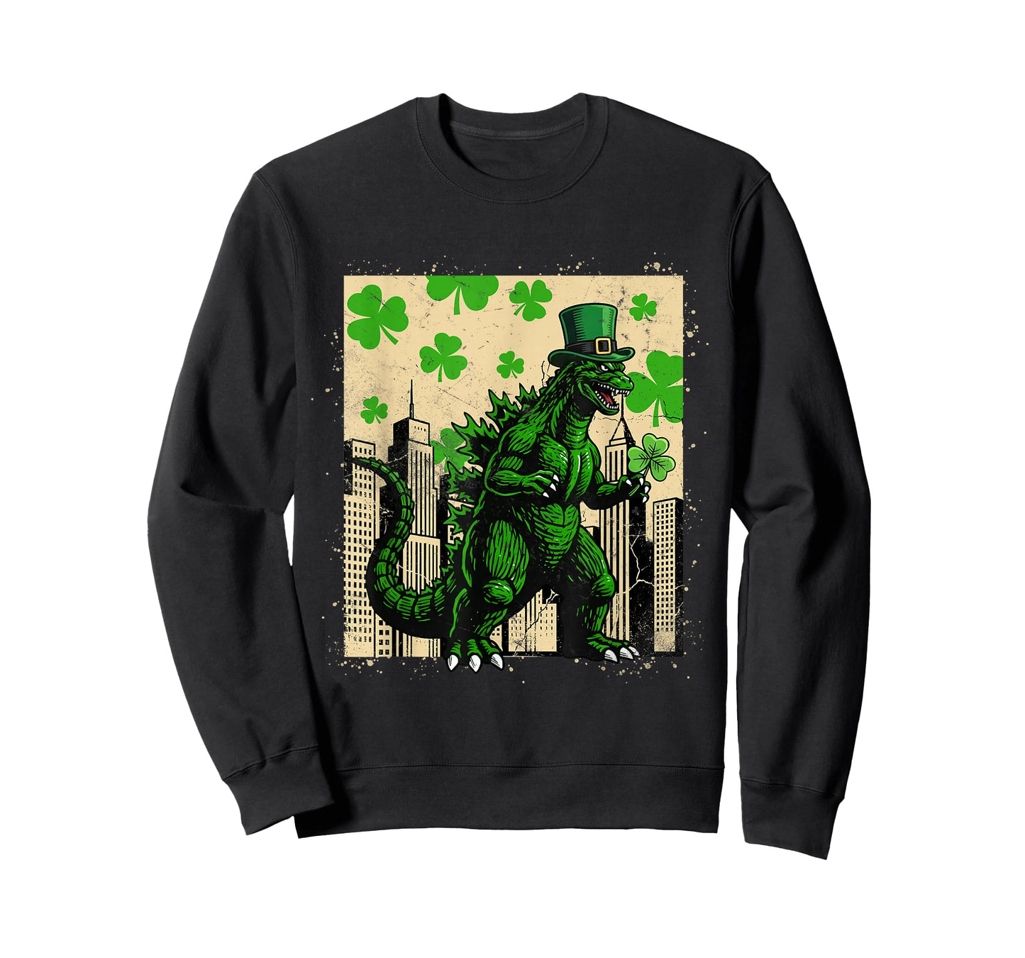 St Patrick's Day Japanese Monster Shamrock Kaiju Men Women T-Shirt