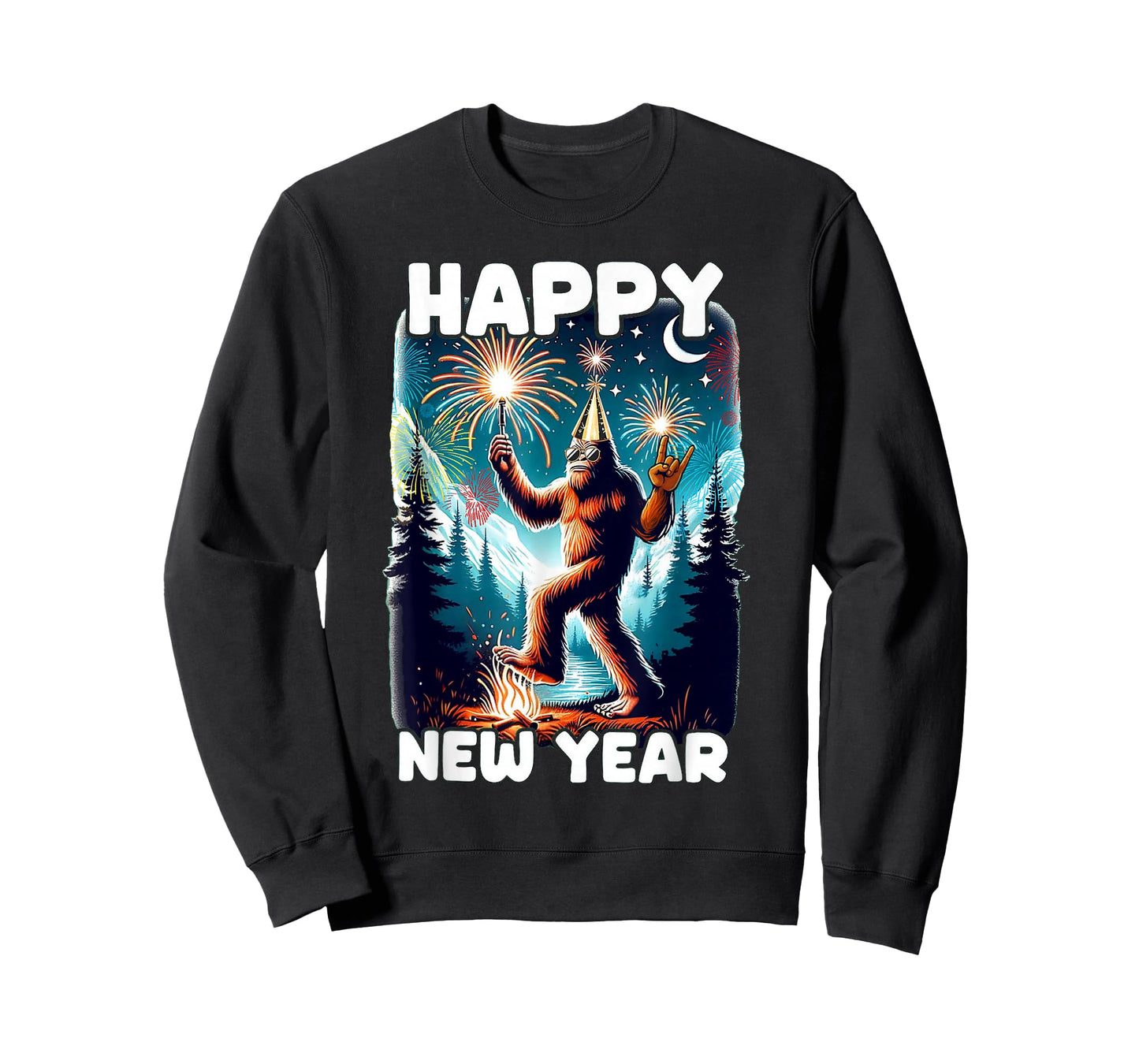 Happy New Year 2026 Bigfoot Lovers New Years Eve Party T-Shirt