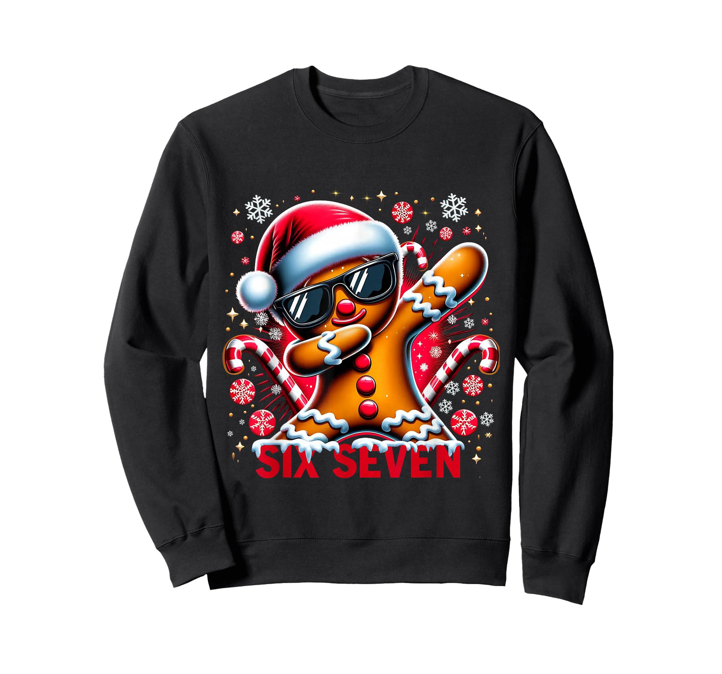 Six Seven Funny Gingerbread Christmas Design T-Shirt