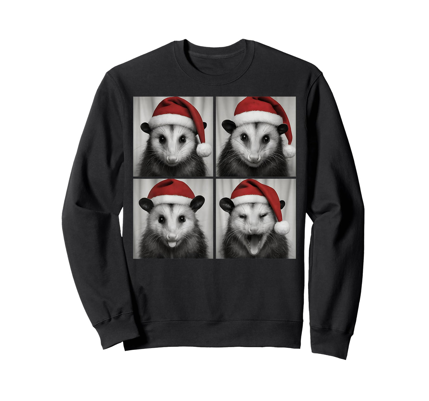 Funny Christmas Opossum Santa Photo Booth T-Shirt