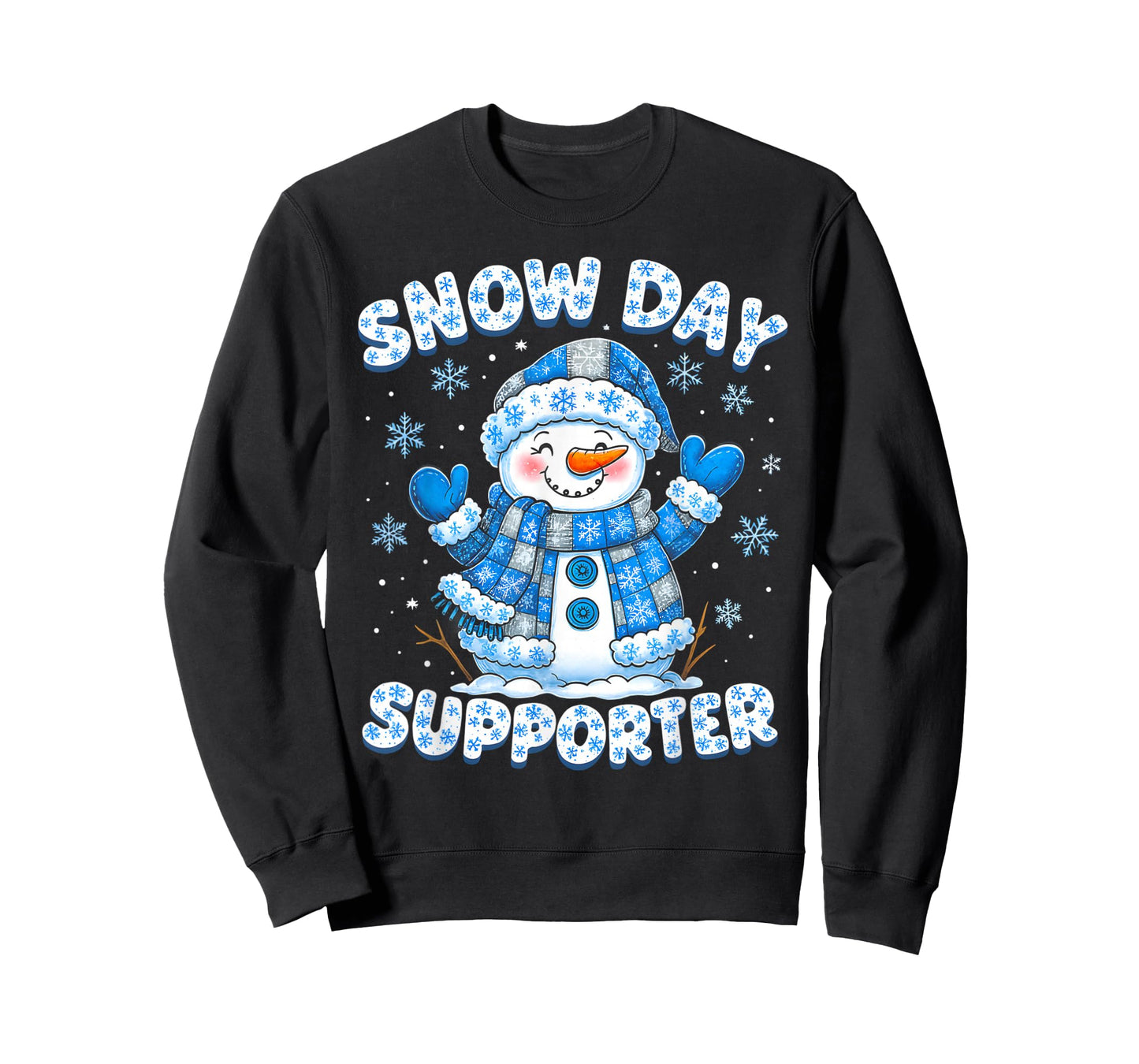 Snow Day Supporter Cute Snowman Snowflake Christmas Xmas Kid T-Shirt