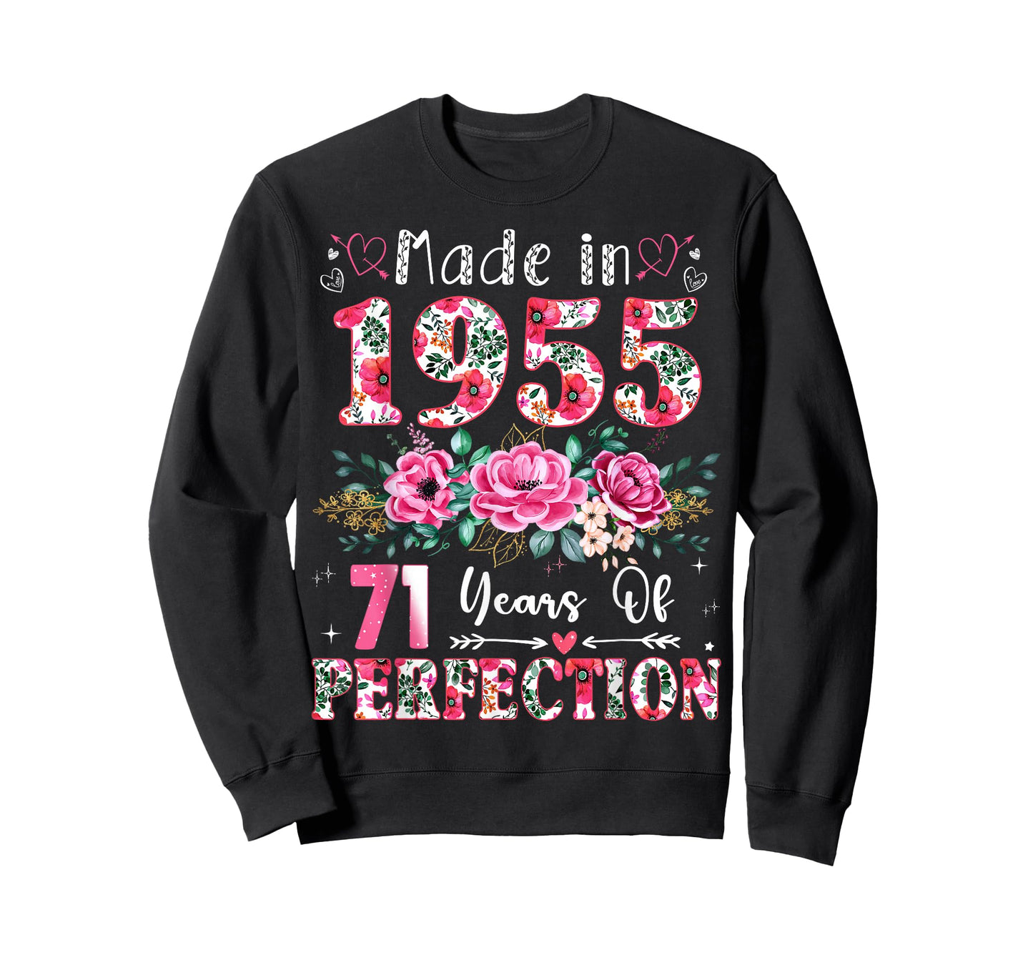 71 Year Old Made in 1955 Floral 71th Birthday Women T-Shirt