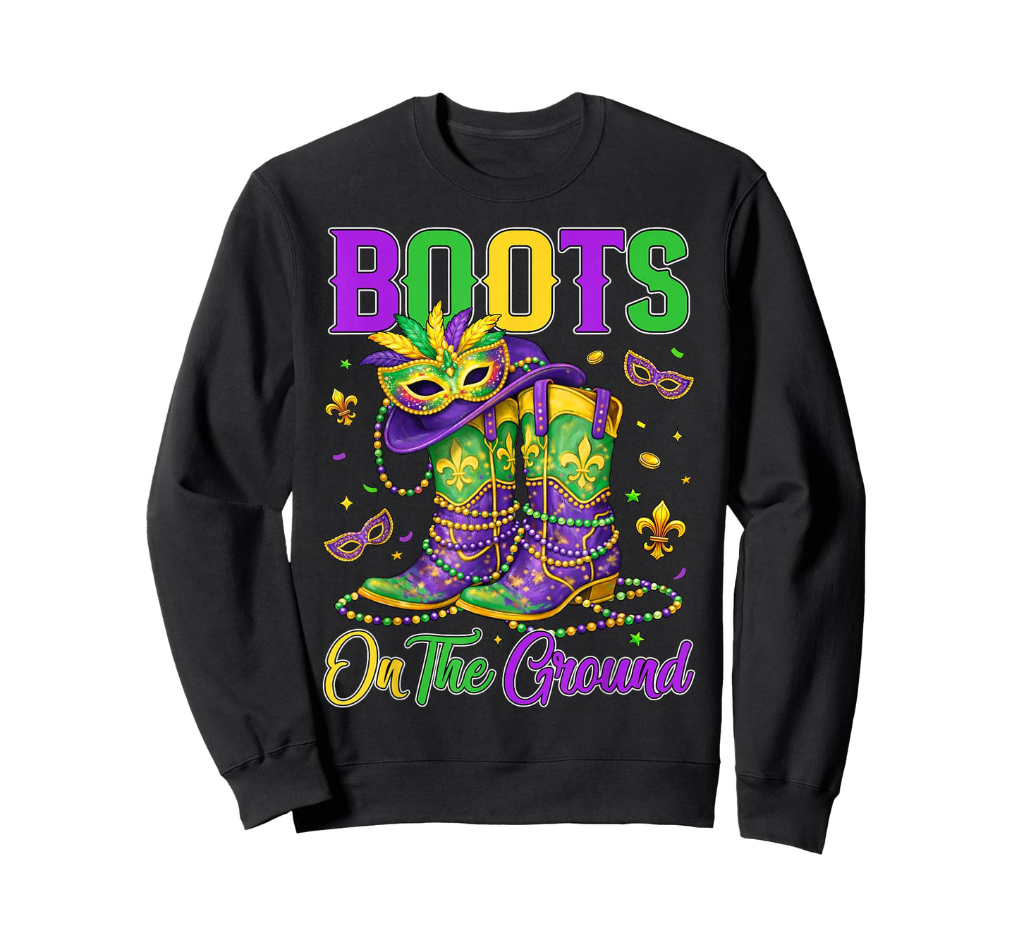 Mardi Gras Boots On The Ground Cowgirl Western Black History T-Shirt