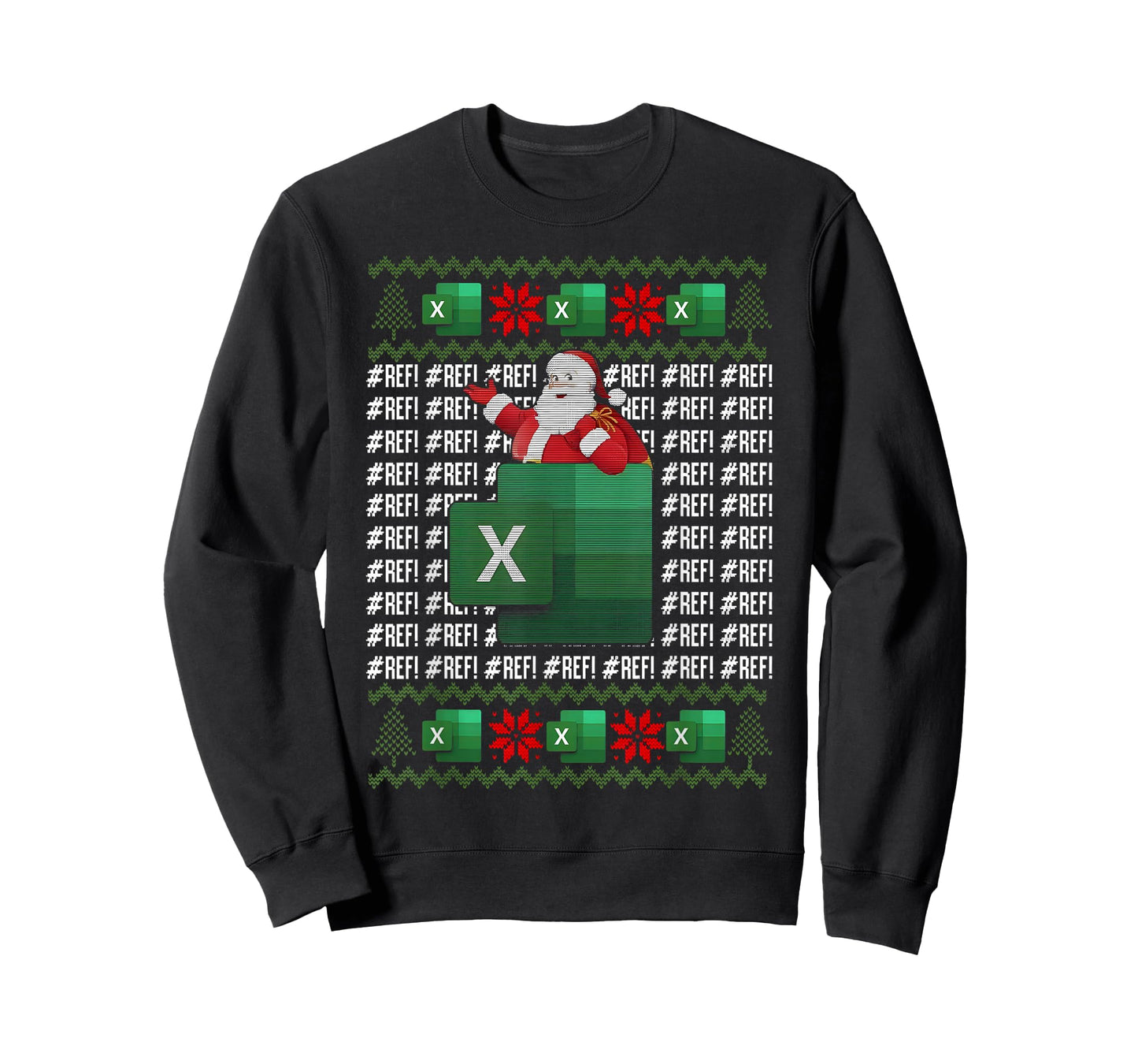 Excel Ref Error Spreadsheet Santa Claus Accountant Christmas T-Shirt