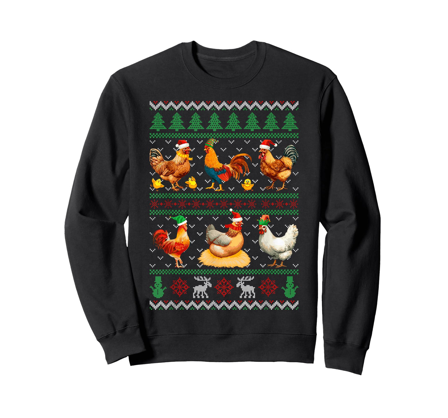 Funny Chickens Ugly Christmas Sweater Xmas Boys Girls Kids T-Shirt