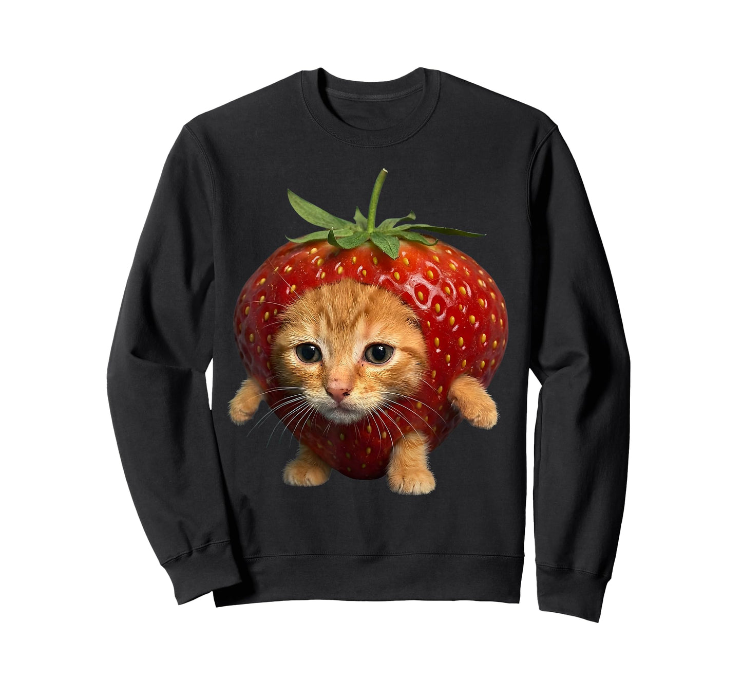 Cute Strawberry Cat Happy strawberrycat Meme Kitty Cat Lover T-Shirt