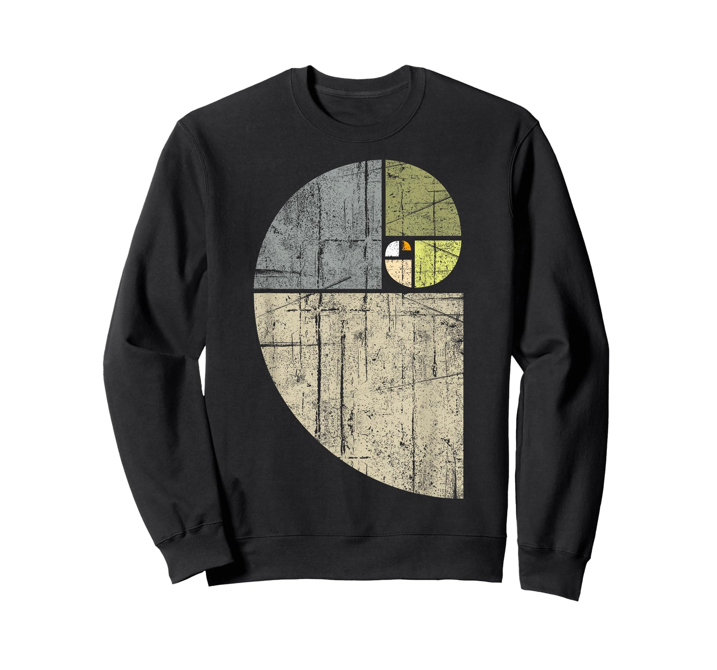 Fibonacci Spiral Distressed Geometric Sequence Vintage Art T-Shirt