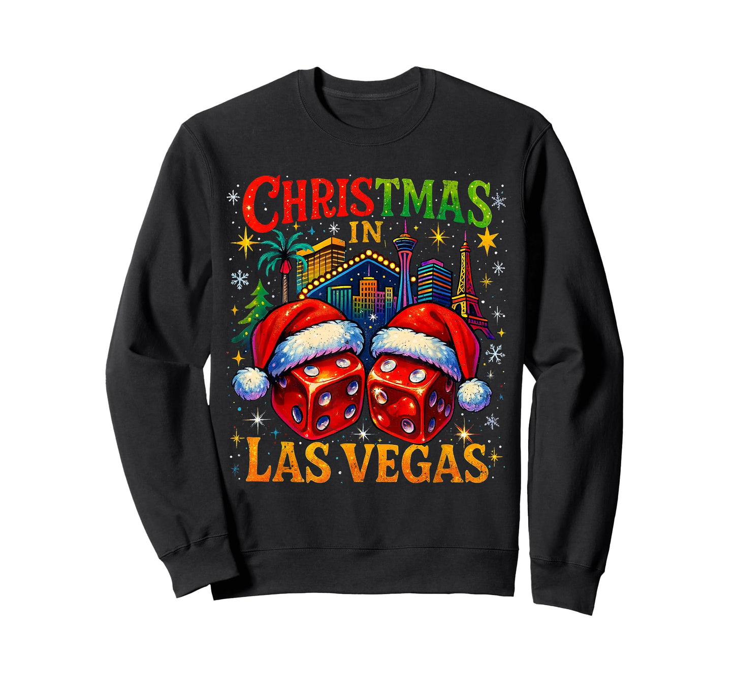 Christmas in Las Vegas Funny Holiday Design T-Shirt