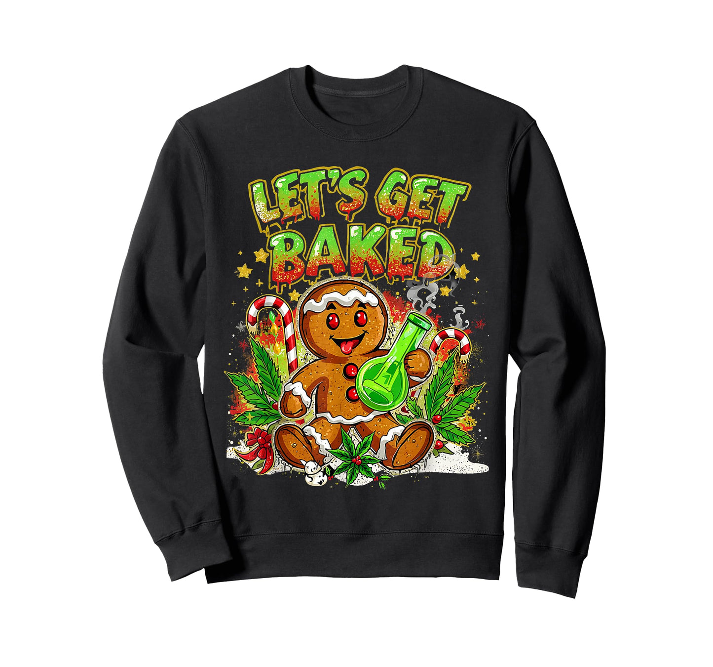 Let’s Get Baked Funny Gingerbread Christmas Design T-Shirt