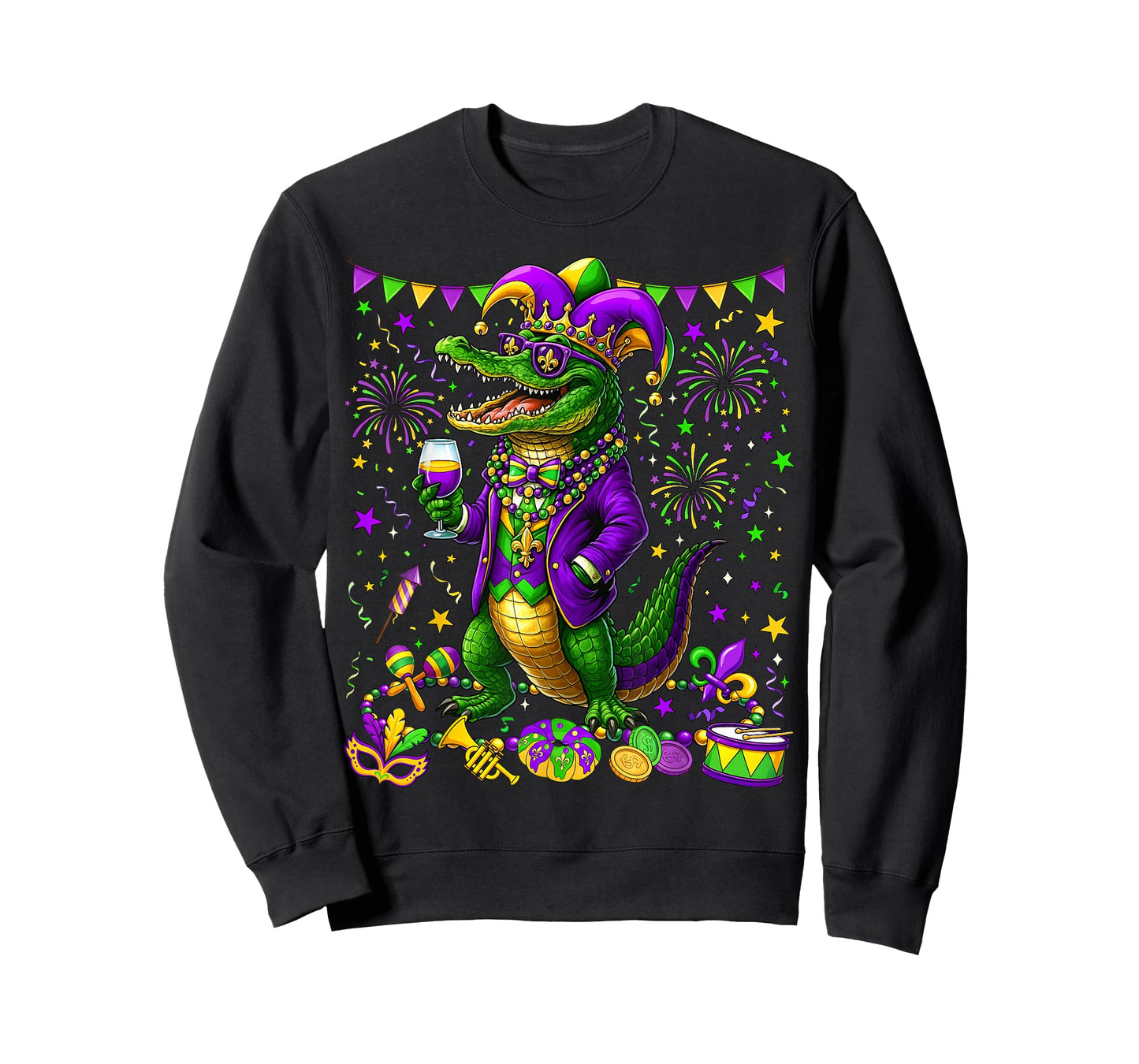 Mardigator Mardi Gras Alligator Costume Men Women Mardi Gras T-Shirt