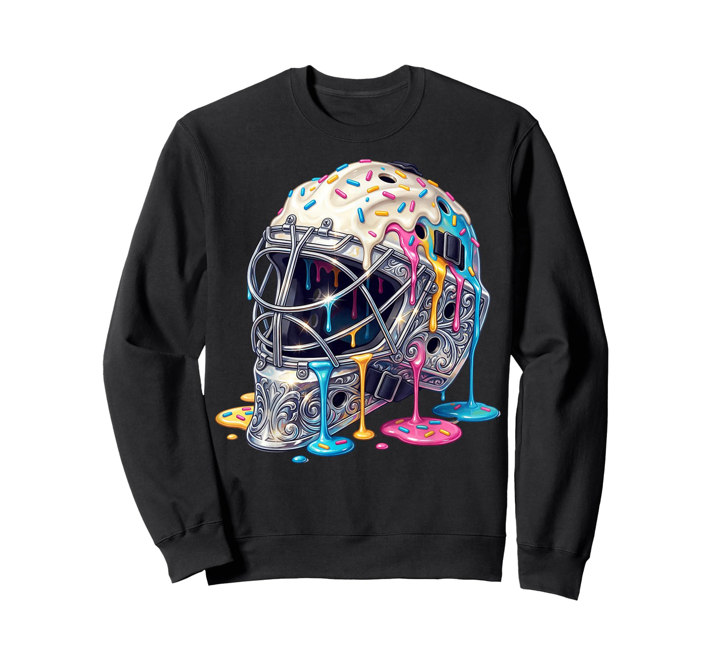Baseball Catcher Mask Ice Cream Dripping Baseball Boys T-Shirt