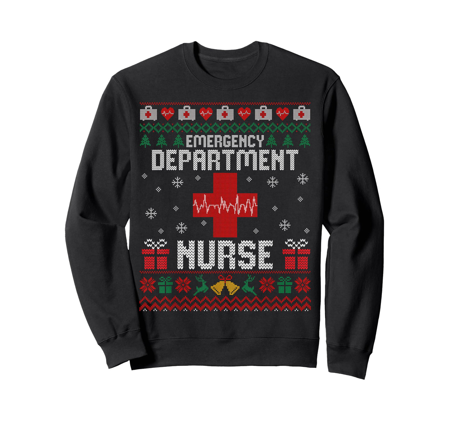 Emergency Department Christmas Nurse Ugly Sweaters T-Shirt