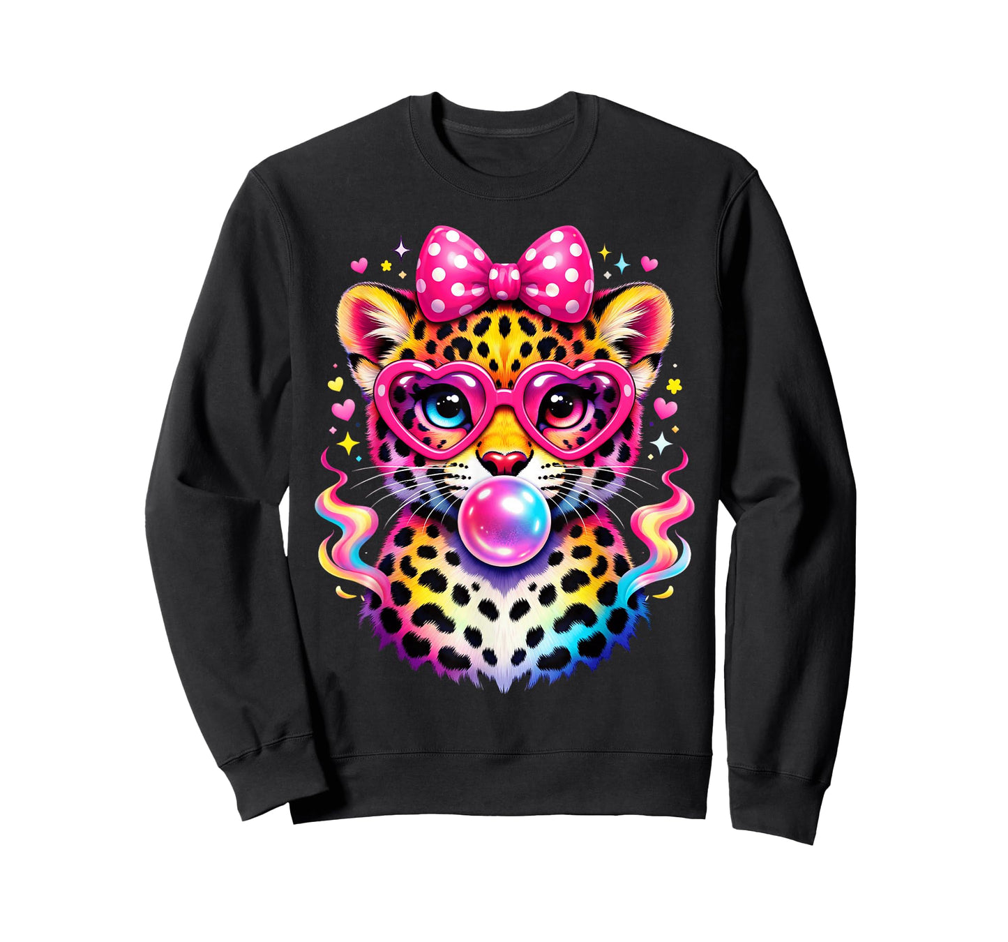 Funny Leopard Glasses Blowing Bubble Gum Back to School Kids T-Shirt