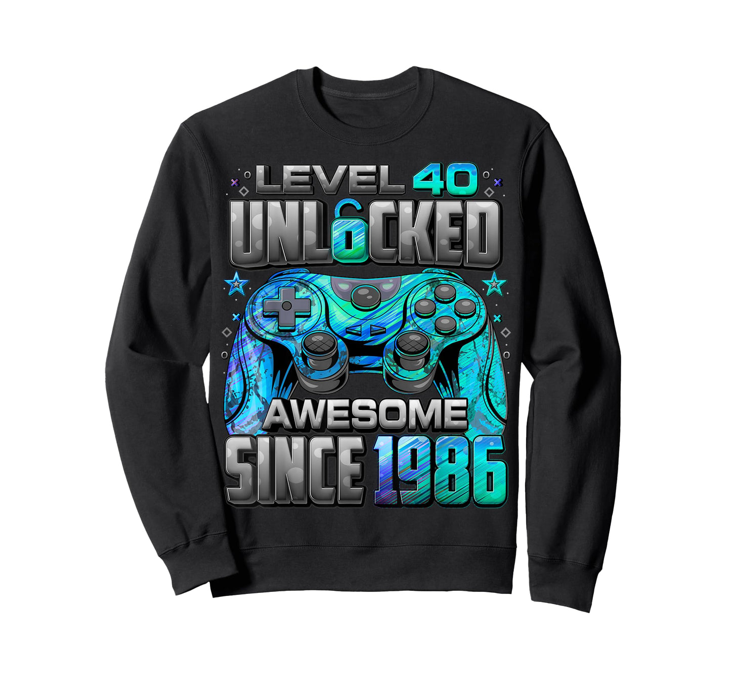 Level 40 Unlocked Awesome Since 1986 40th Birthday Gaming T-Shirt