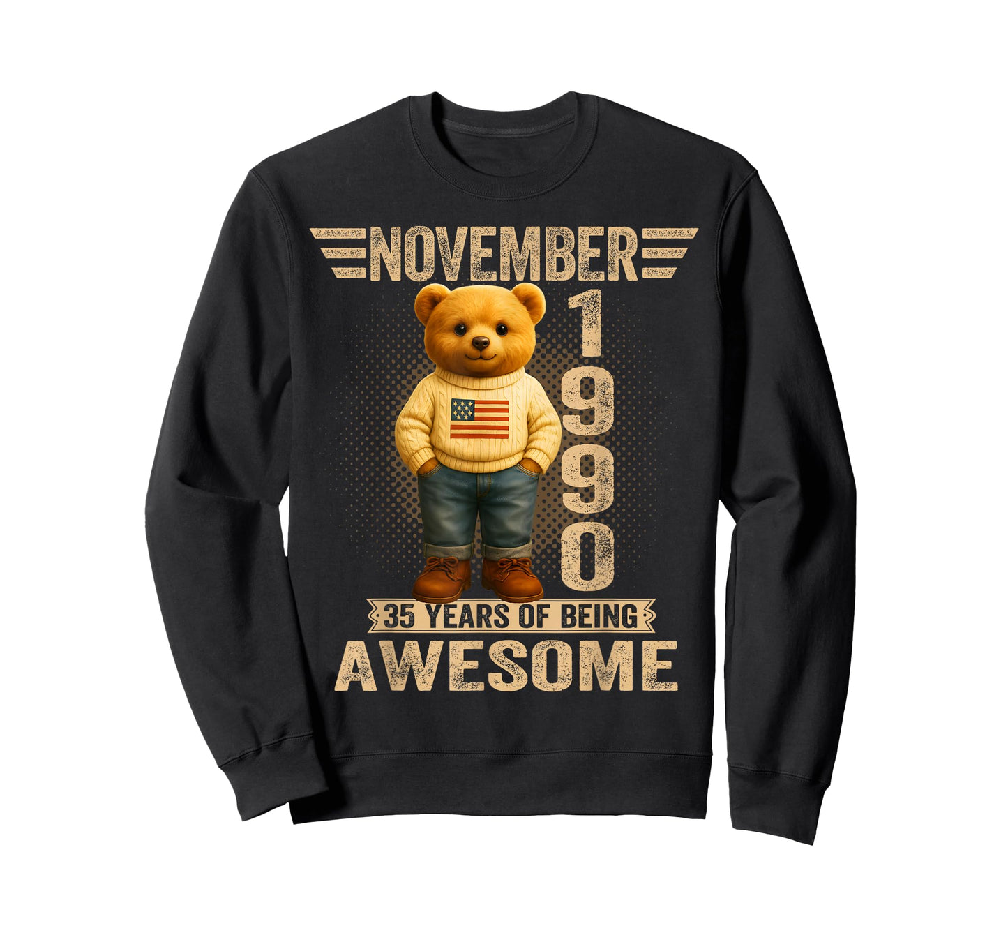 35 Year Old November 1990 Teddy Bear 35th Birthday Men Women T-Shirt