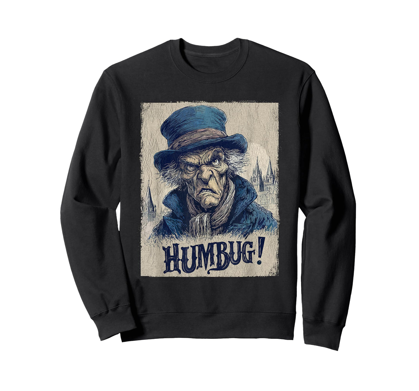Funny Ebenezer Scrooge Humbug Vintage Grumpy Christmas Humor T-Shirt