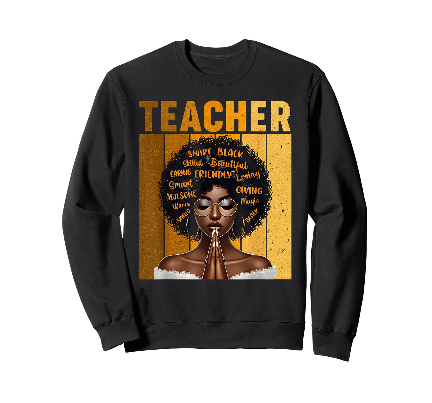 Black Teacher Magic Black History Month Afro Hair Melanin T-Shirt