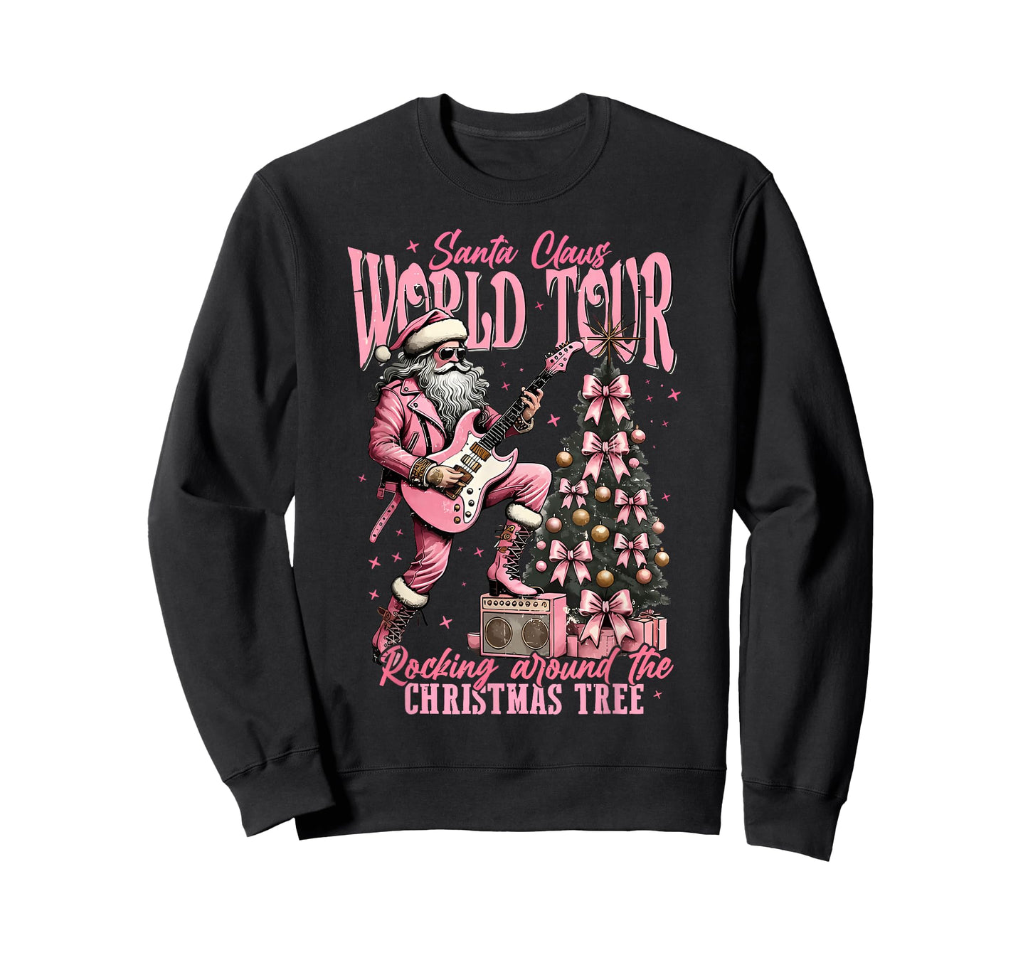 Santa Claus World Tour Rocking Around The Christmas Tree T-Shirt