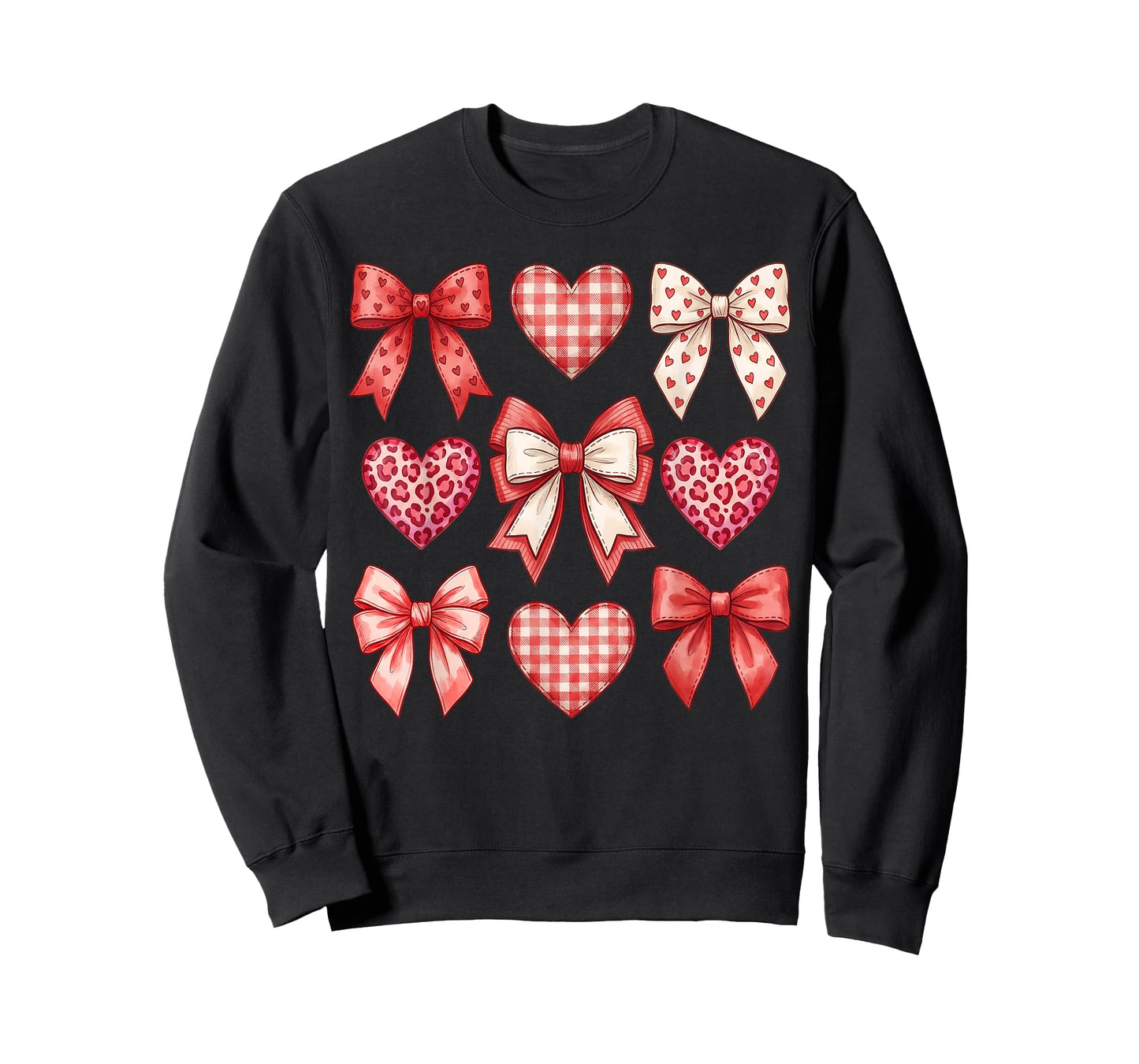 Hearts Coquette Bows Valentines Day for Women Girls Kids T-Shirt